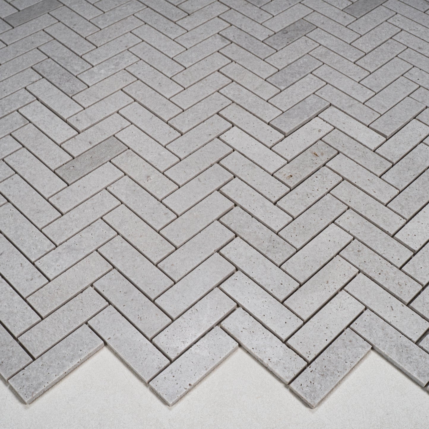 White Travertine Series Kwong Sal White Travertine Honed Herringbone Marble Mosaic