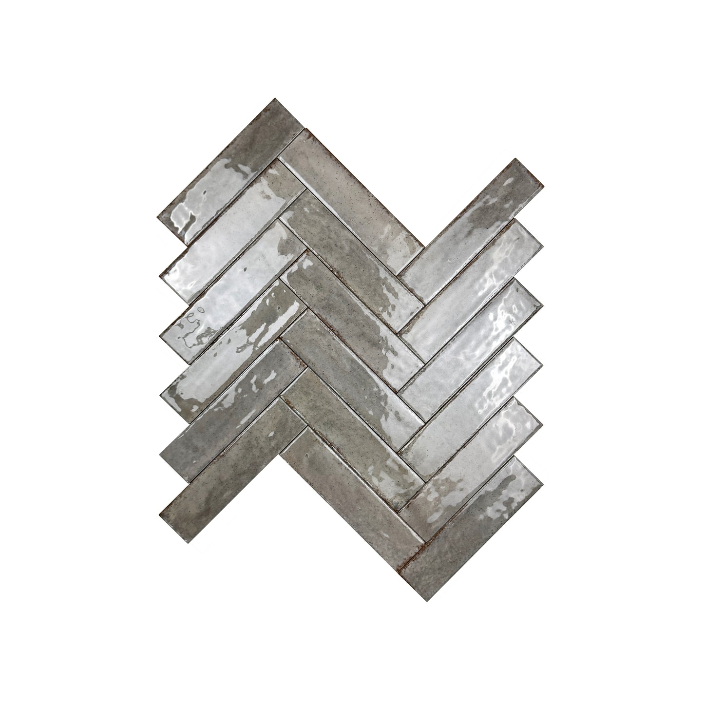 Himalayan Serenity Series Shadow Grey Glossy Porcelain Artisanal Tile