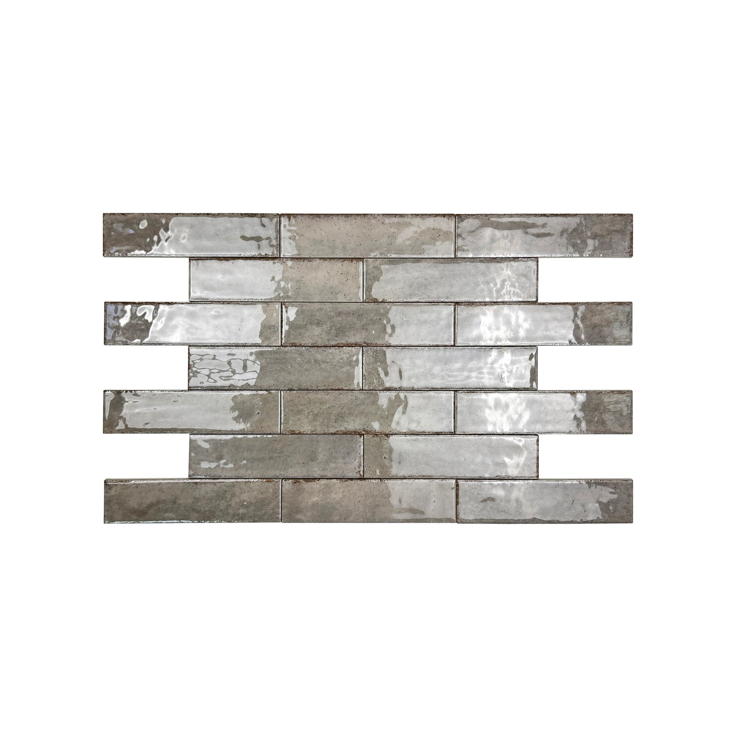 Himalayan Serenity Series Shadow Grey Glossy Porcelain Artisanal Tile