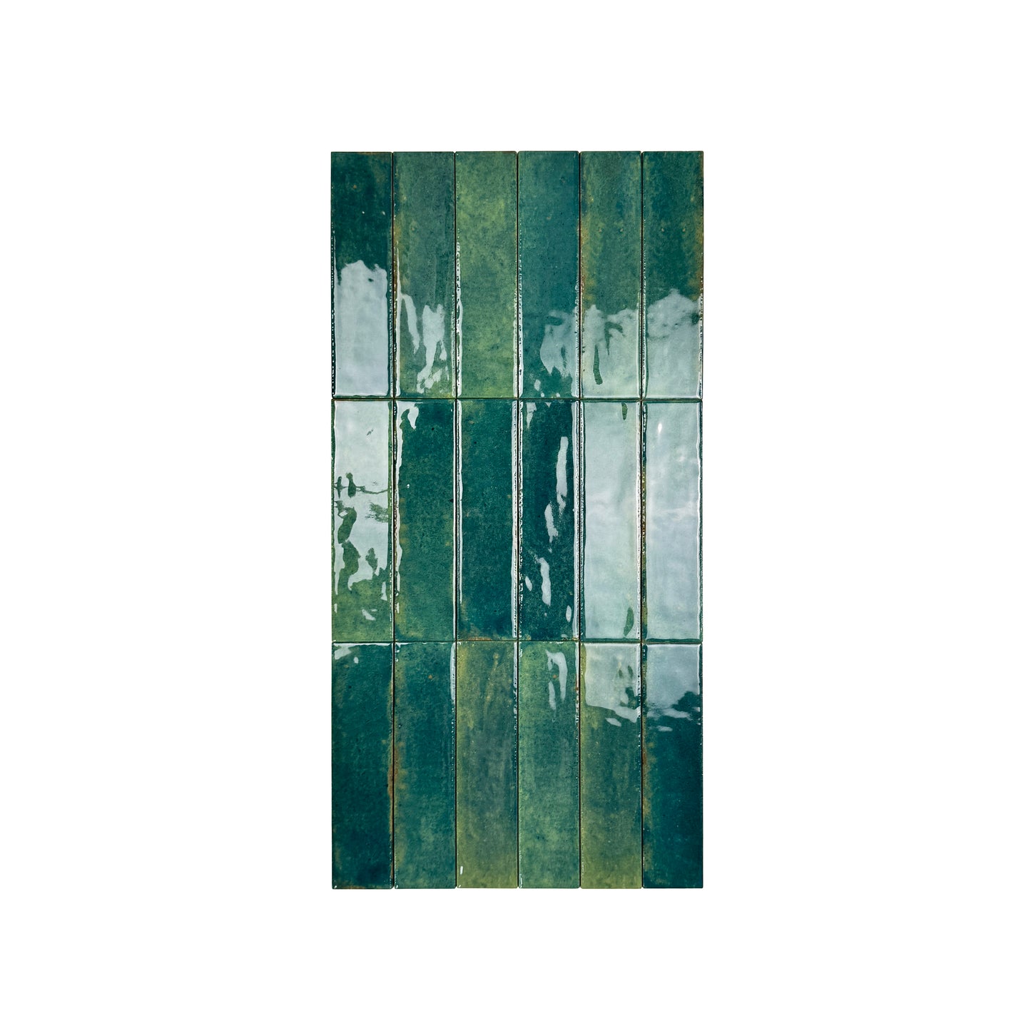 Himalayan Serenity Series Dark Blue Green Glossy Porcelain Artisanal Tile