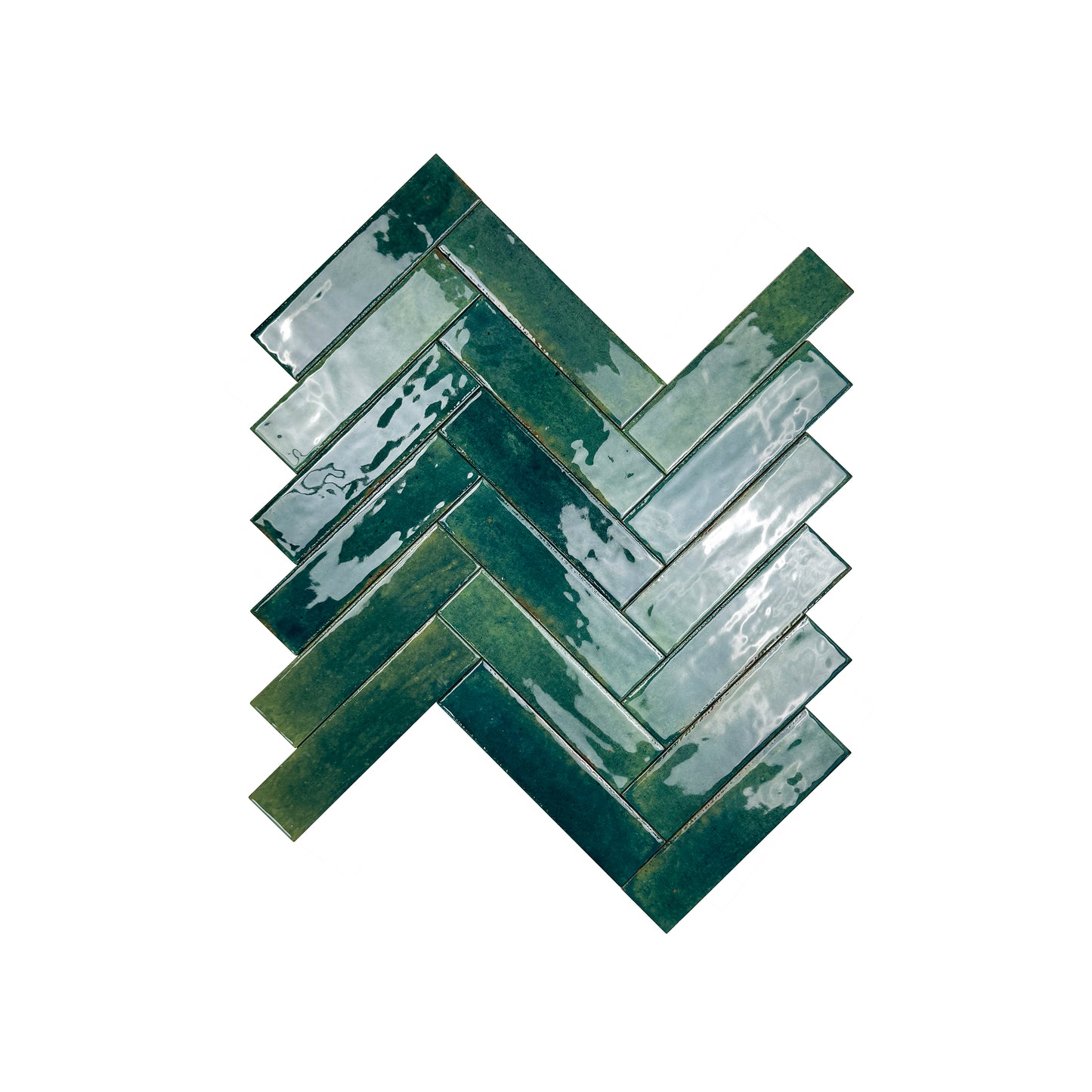 Himalayan Serenity Series Dark Blue Green Glossy Porcelain Artisanal Tile