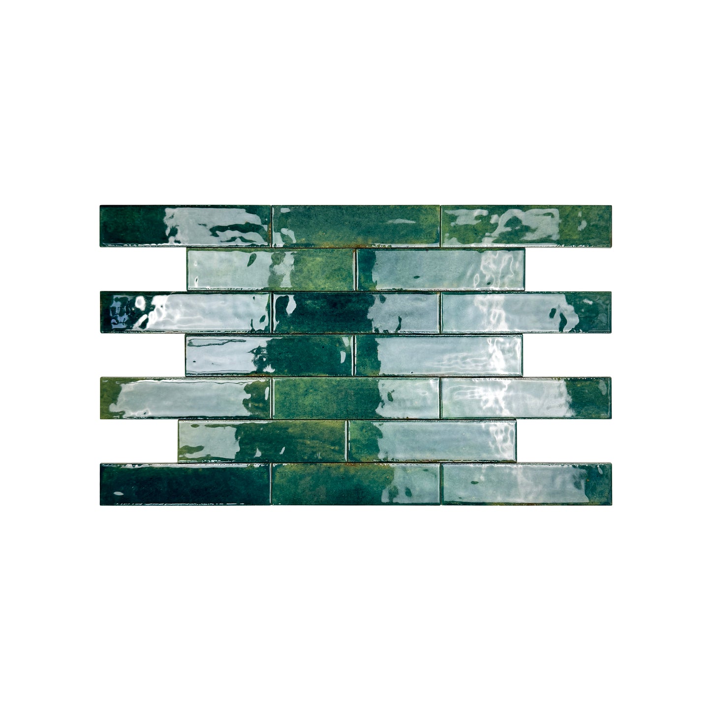 Himalayan Serenity Series Dark Blue Green Glossy Porcelain Artisanal Tile