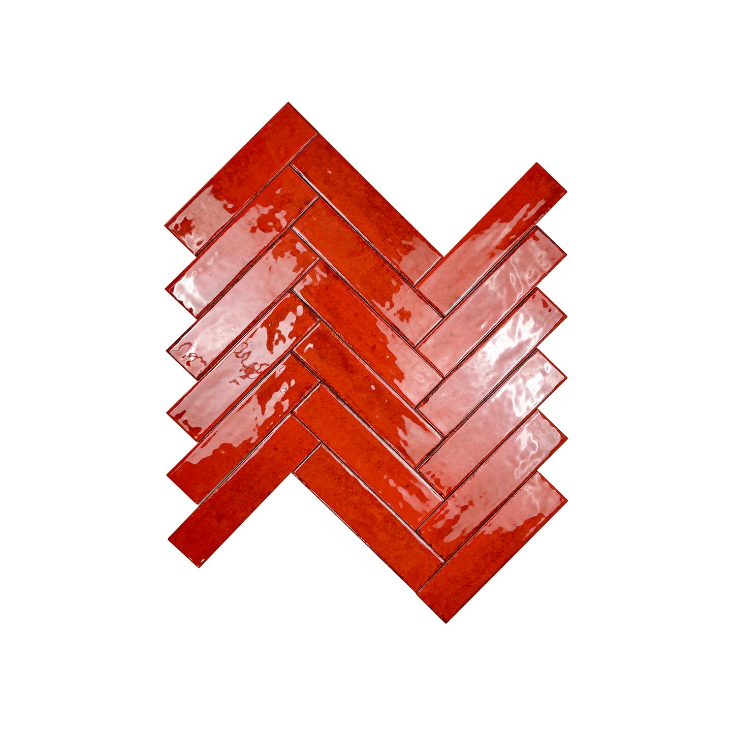 Himalayan Serenity Series Ruby Red Glossy Porcelain Artisanal Tile