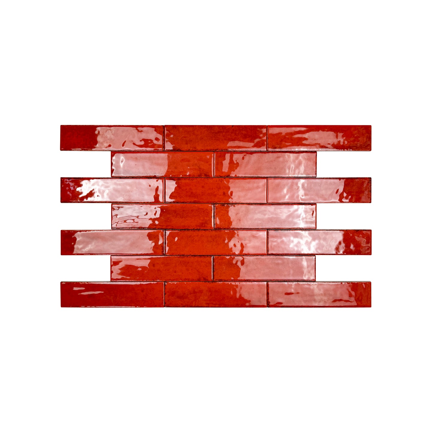 Himalayan Serenity Series Ruby Red Glossy Porcelain Artisanal Tile