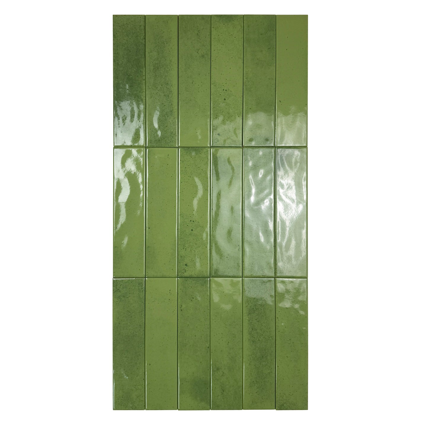 Lustre Vintage Fern Green Glossy Ceramic Artisanal Tile