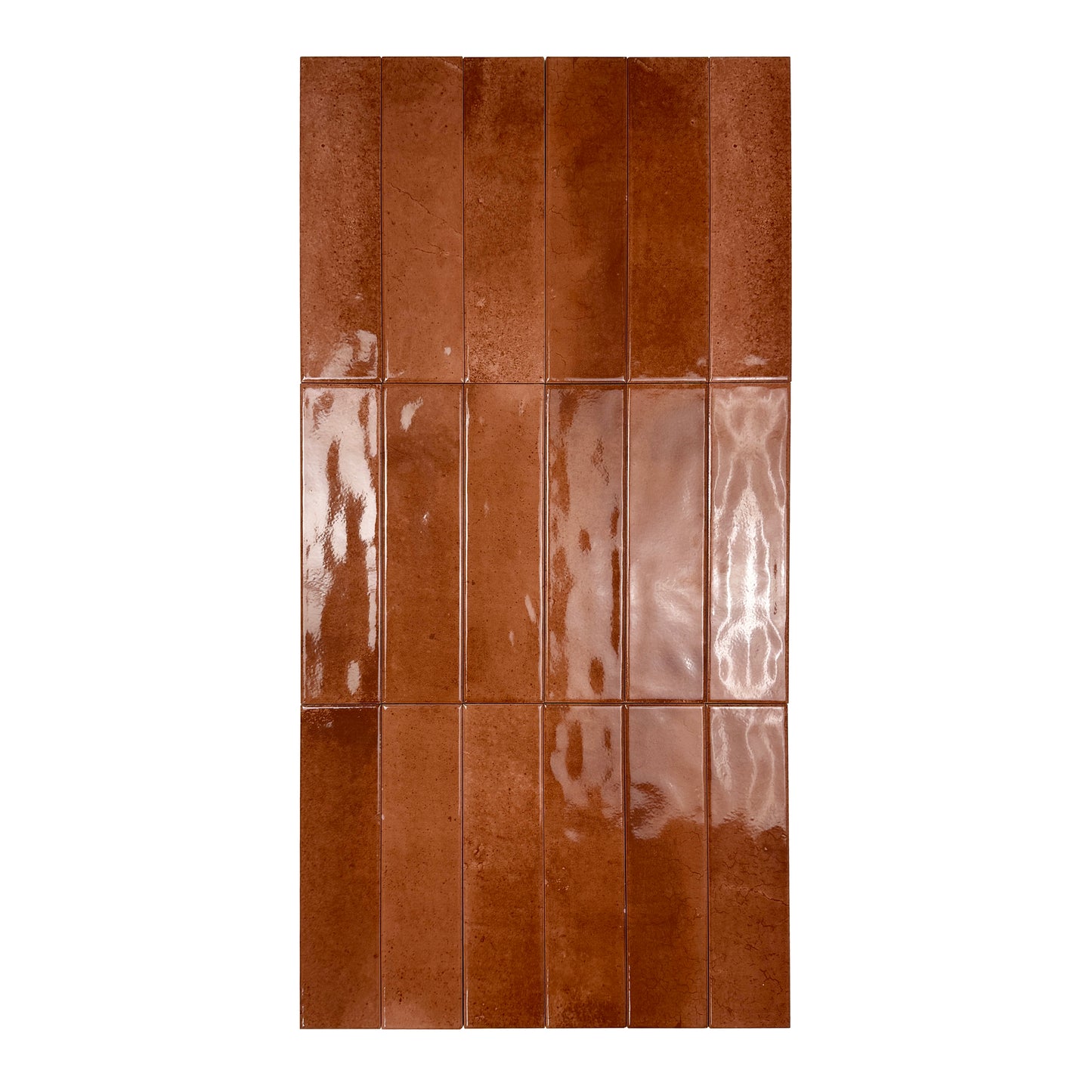 Lustre Vintage Cinnamon Brown Glossy Ceramic Artisanal Tile