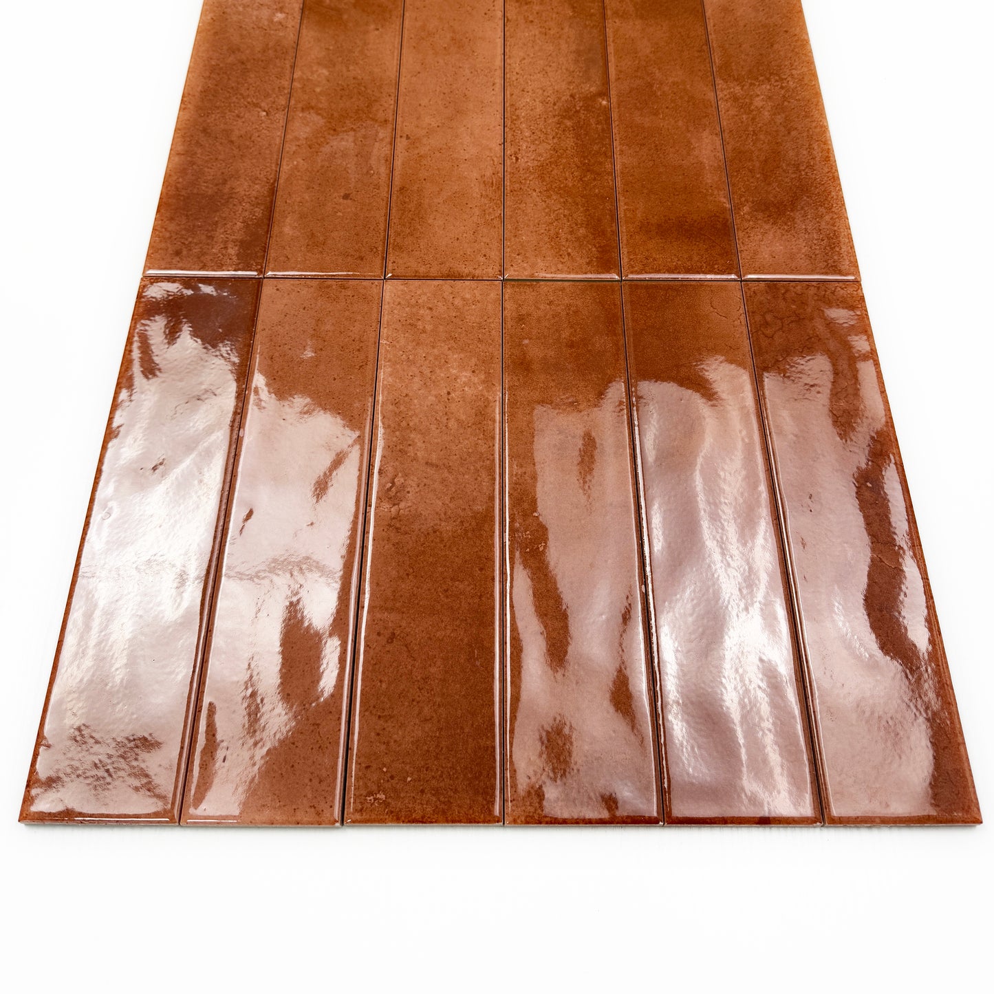 Lustre Vintage Cinnamon Brown Glossy Ceramic Artisanal Tile