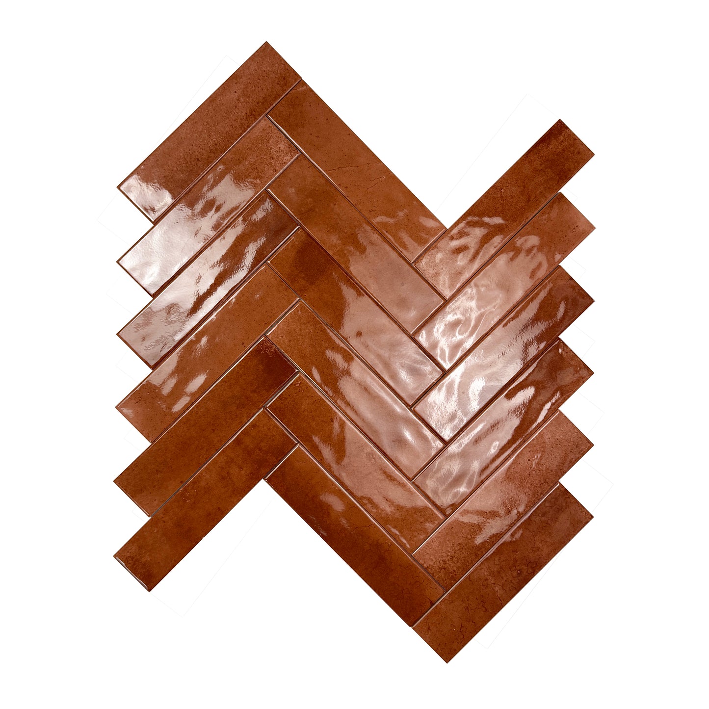 Lustre Vintage Cinnamon Brown Glossy Ceramic Artisanal Tile