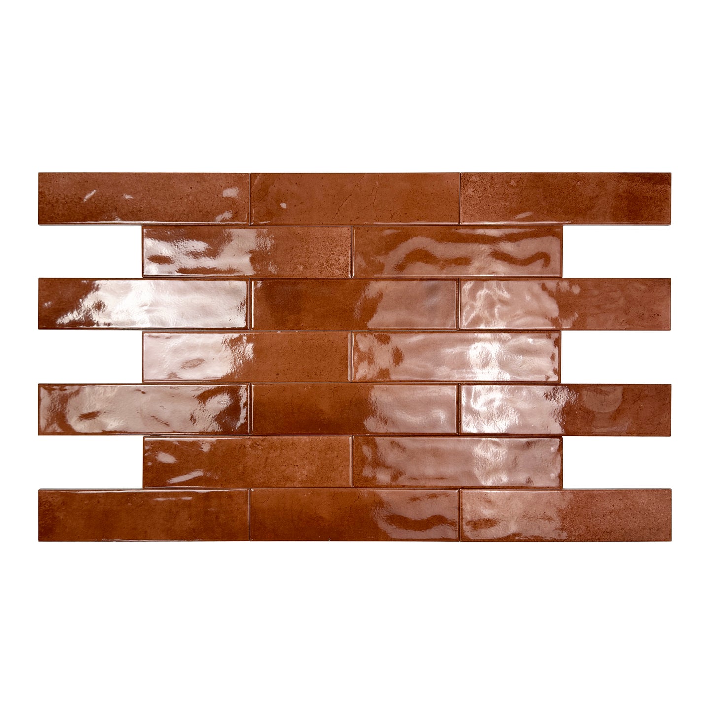Lustre Vintage Cinnamon Brown Glossy Ceramic Artisanal Tile