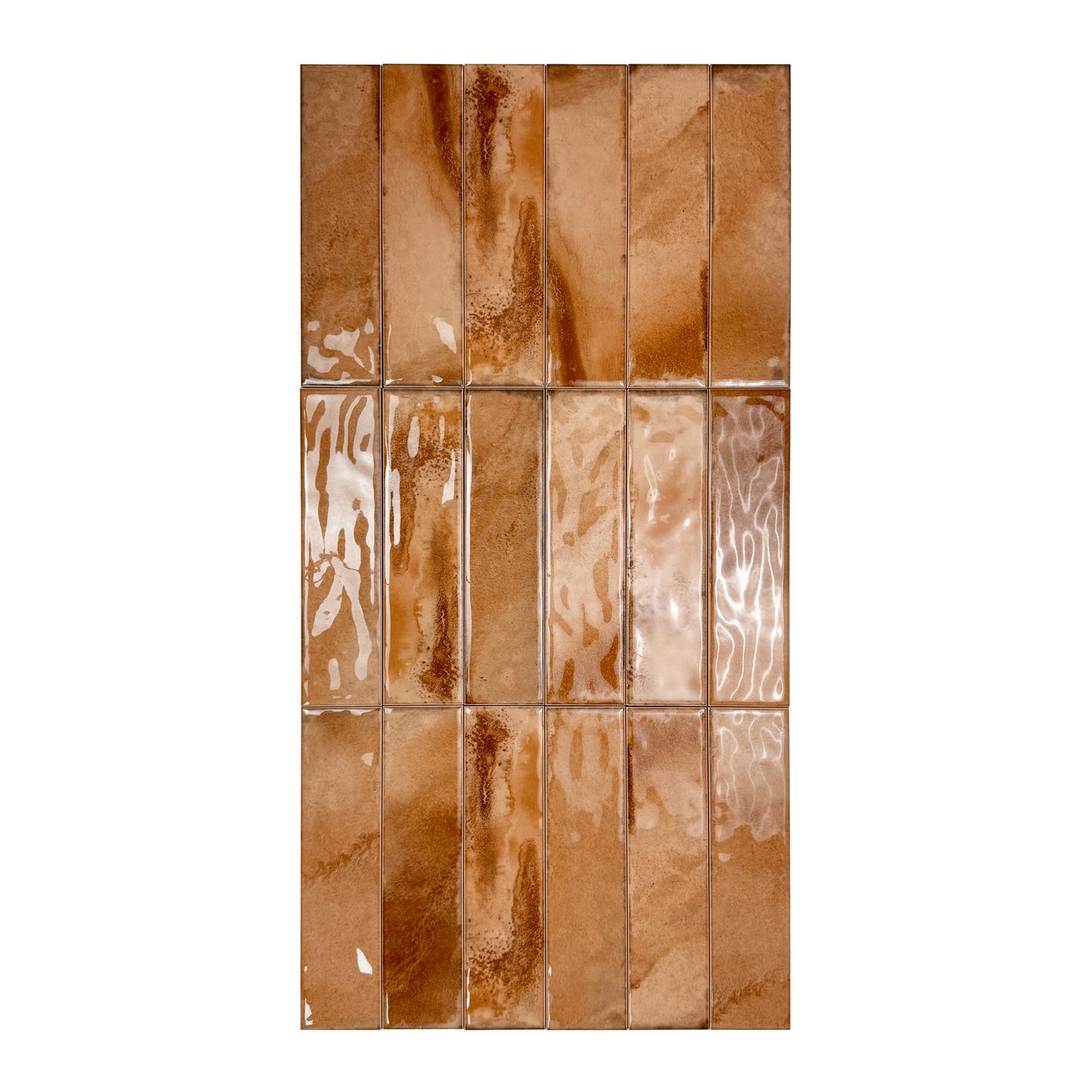 Lustre Vintage Light Brown Glossy Ceramic Artisanal Tile