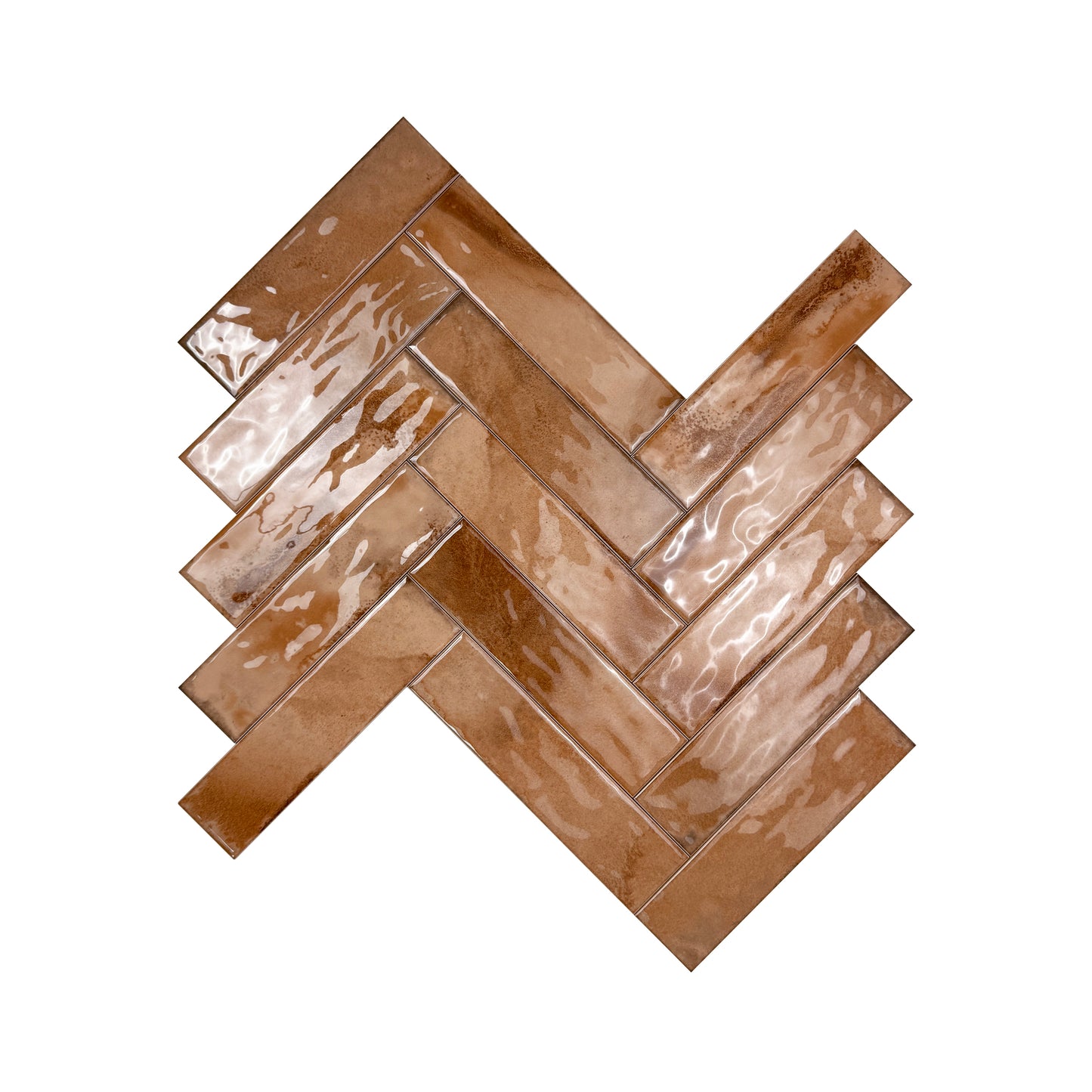 Lustre Vintage Light Brown Glossy Ceramic Artisanal Tile