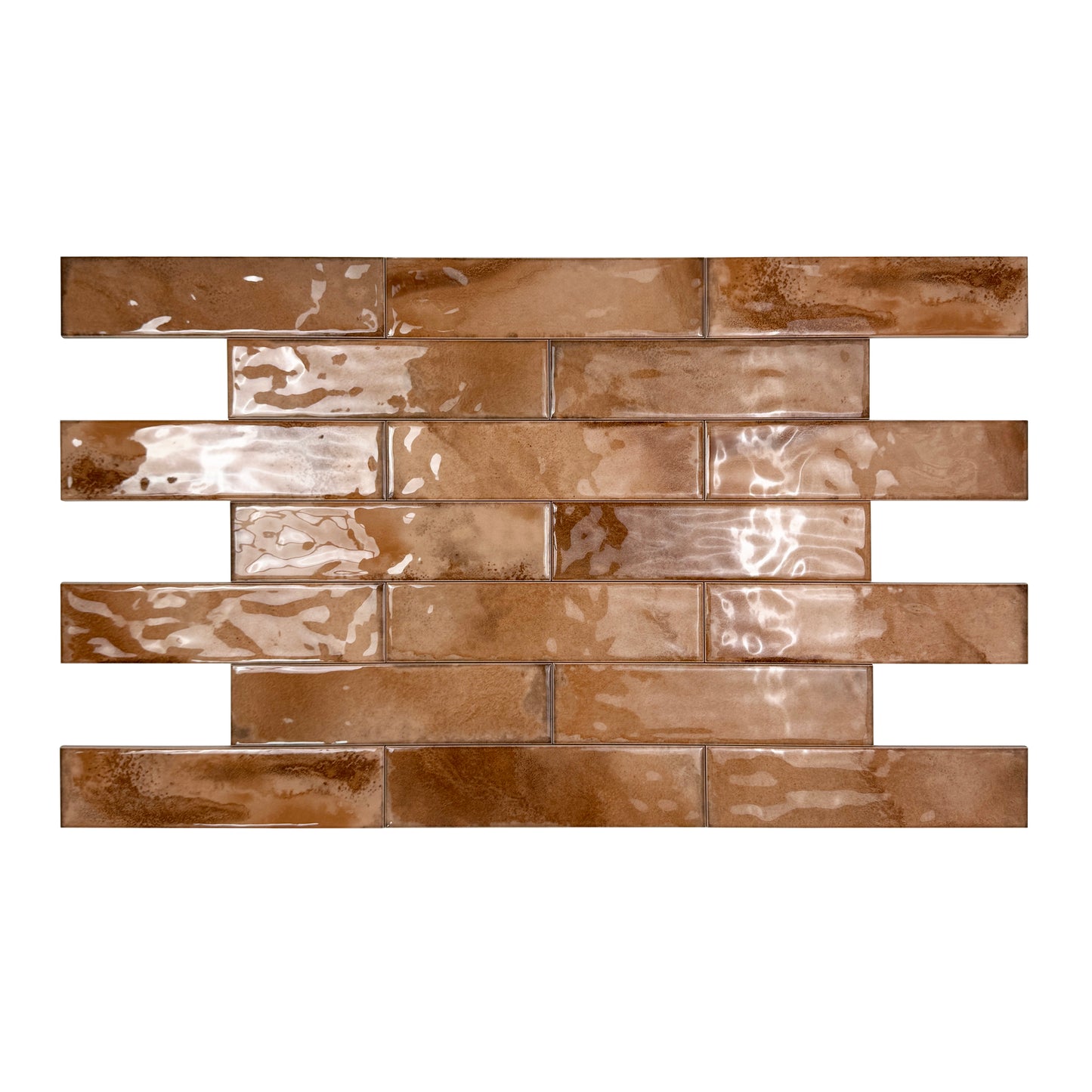 Lustre Vintage Light Brown Glossy Ceramic Artisanal Tile
