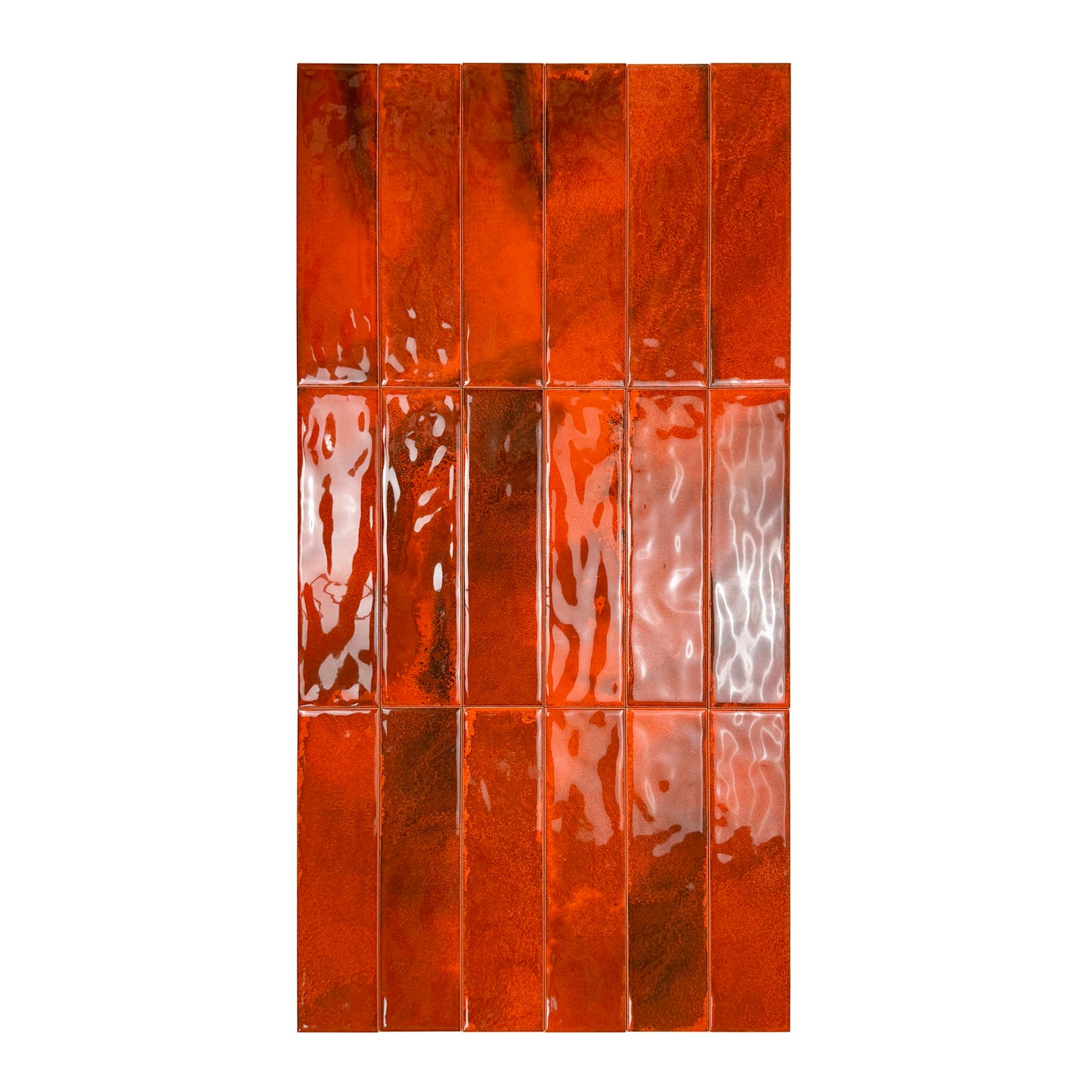 Lustre Vintage Maroon Red Glossy Ceramic Artisanal Tile