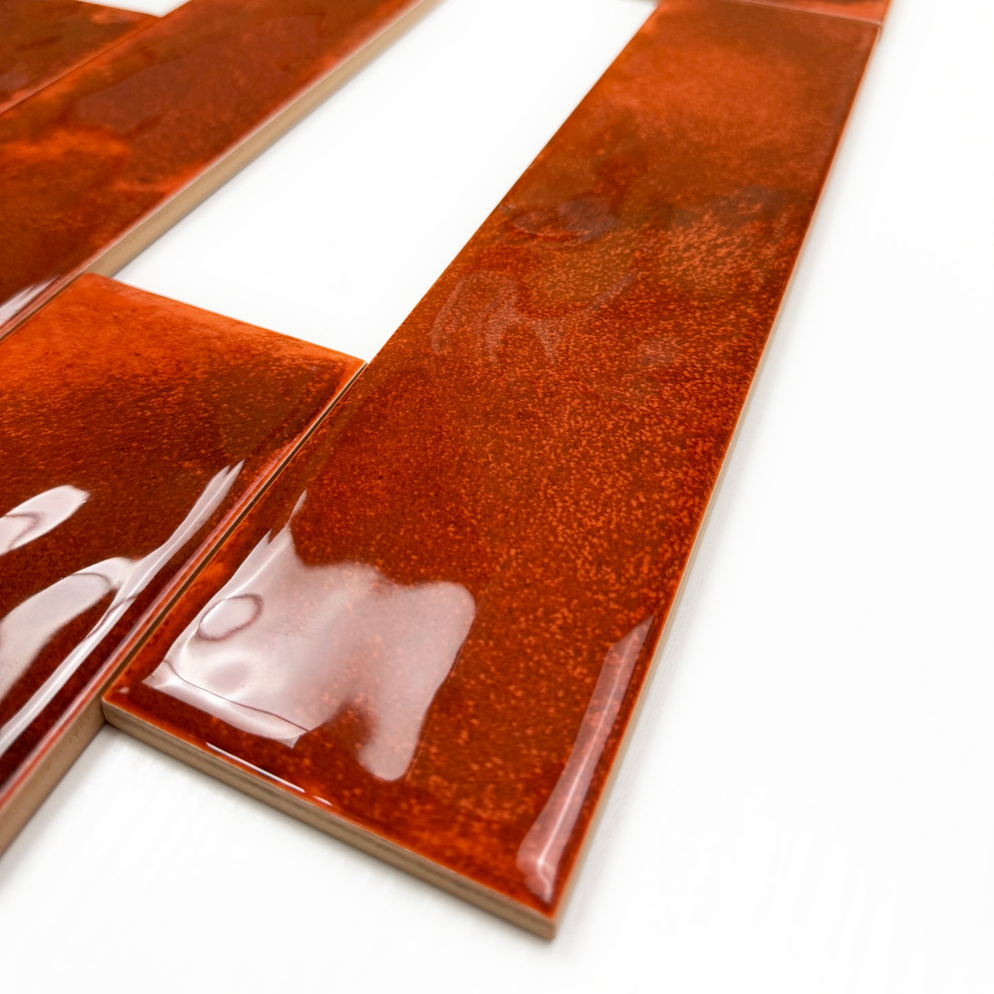 Lustre Vintage Maroon Red Glossy Ceramic Artisanal Tile