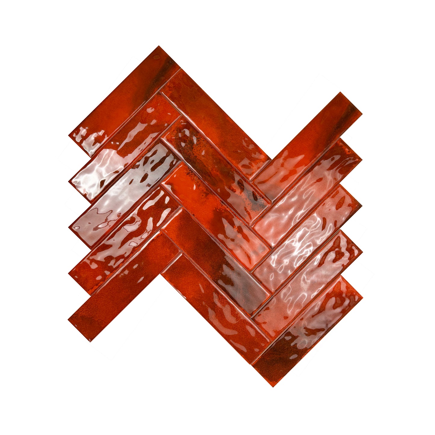 Lustre Vintage Maroon Red Glossy Ceramic Artisanal Tile