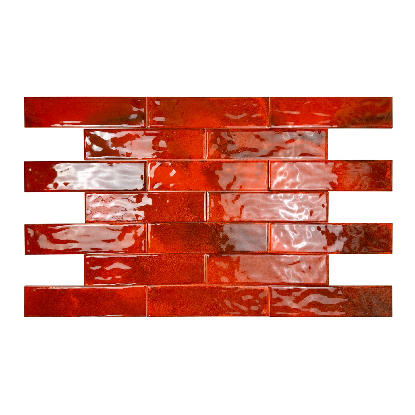 Lustre Vintage Maroon Red Glossy Ceramic Artisanal Tile