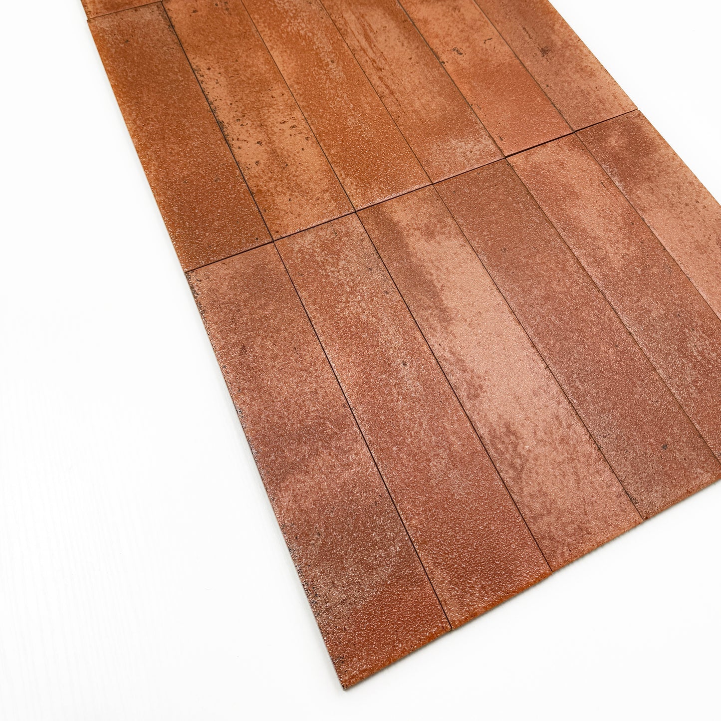 Lustre Vintage Caramel Brown Matte Ceramic Artisanal Tile