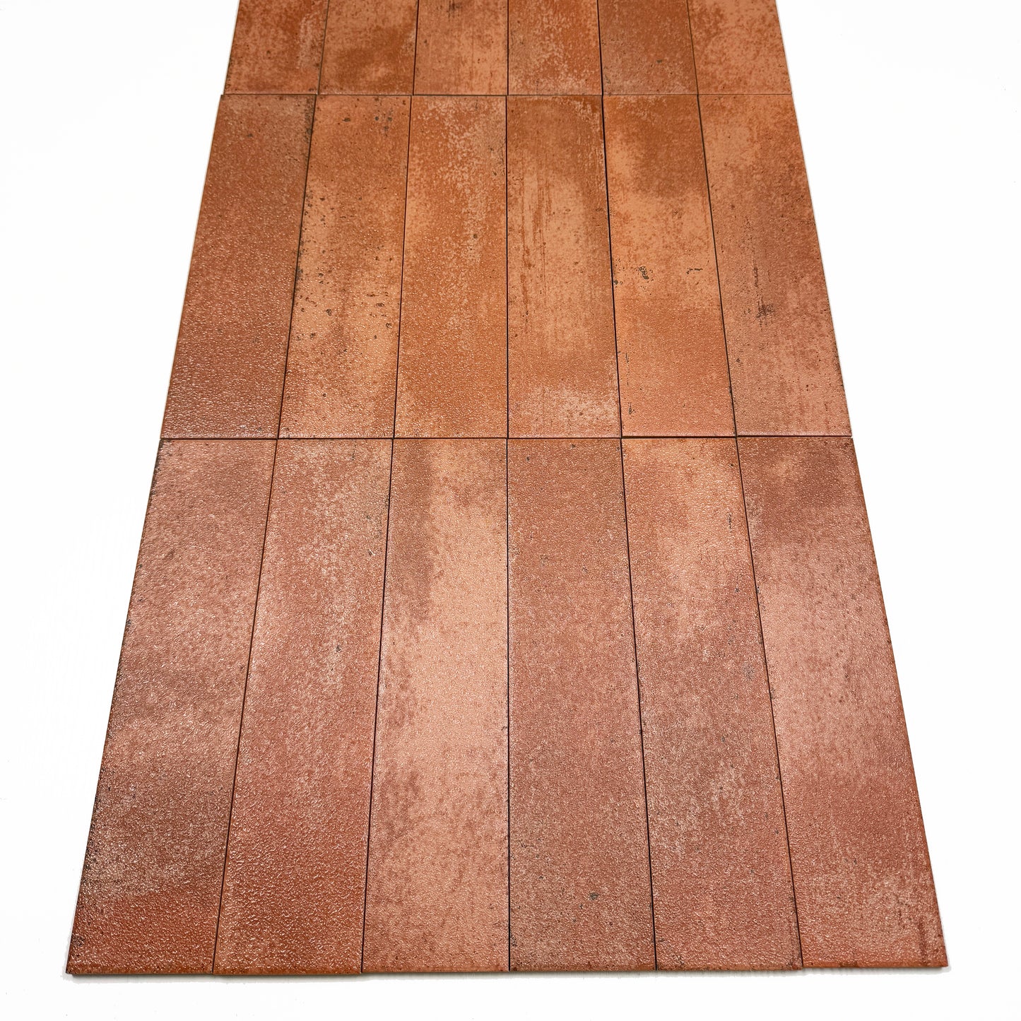 Lustre Vintage Caramel Brown Matte Ceramic Artisanal Tile