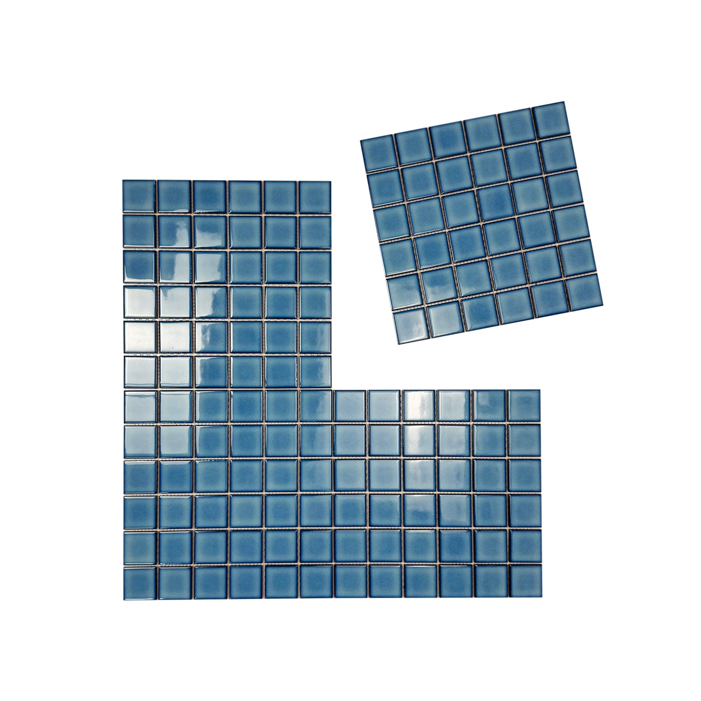 Zen Azure Blue Crystalline Glazed Porcelain Mosaic