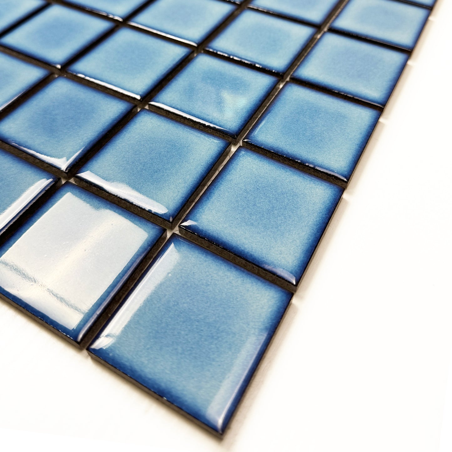 Zen Azure Blue Crystalline Glazed Porcelain Mosaic
