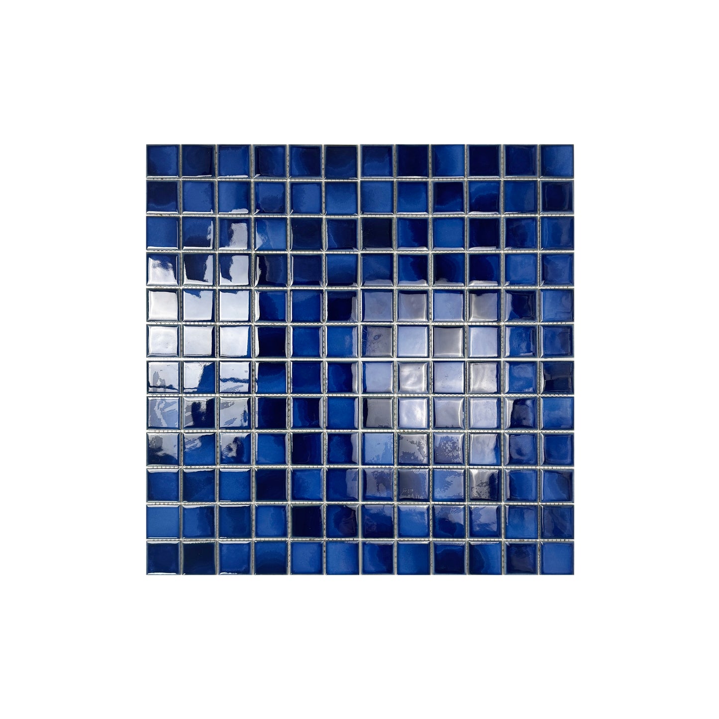 Midnight Splendor Series Cobalt Blue & Midnight Blue Mixed Plain DesignCrystalline Glazed Porcelain Mosaic