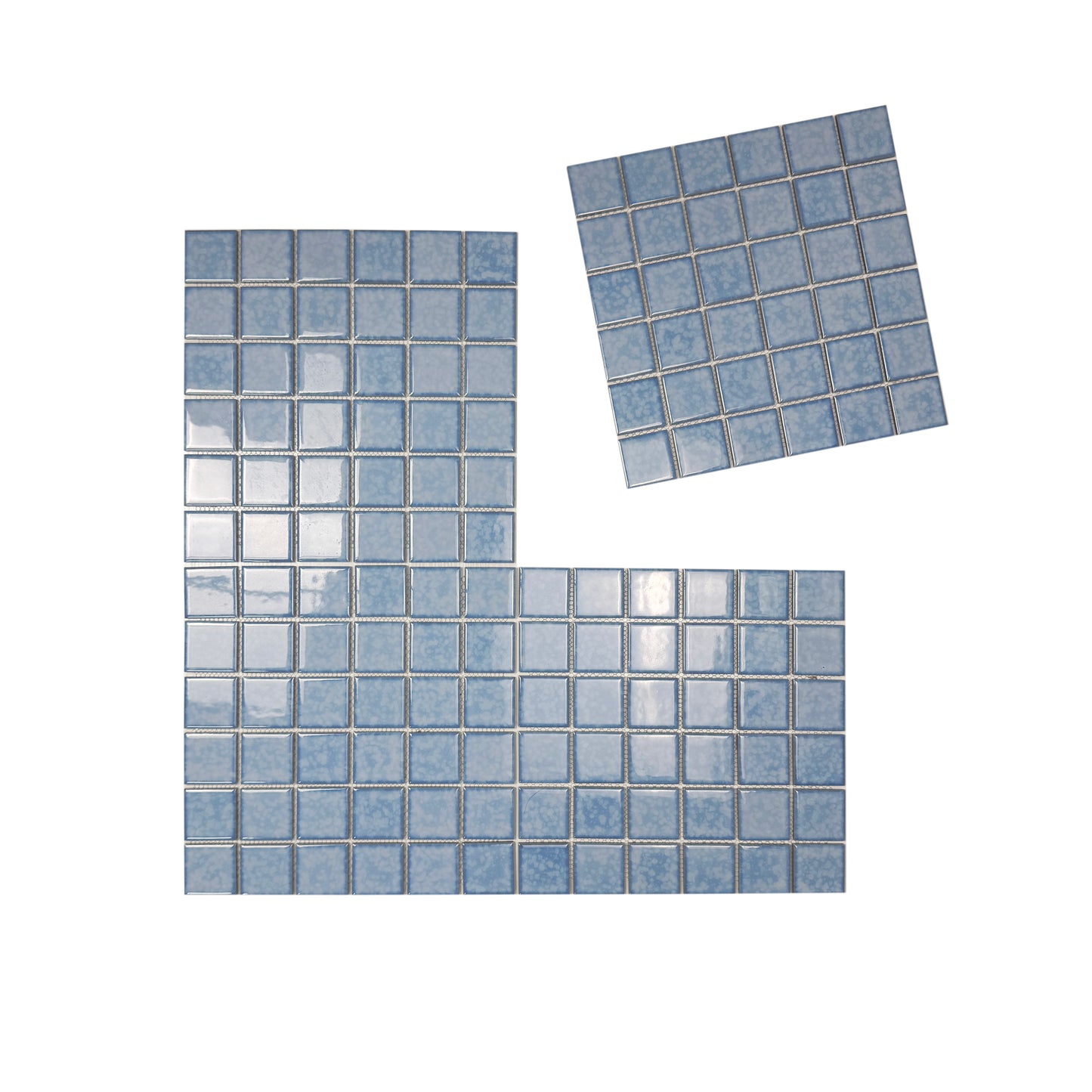 Midnight Splendor Series Sky Blue Iced Flower Texture Crystalline Glazed Porcelain Mosaic