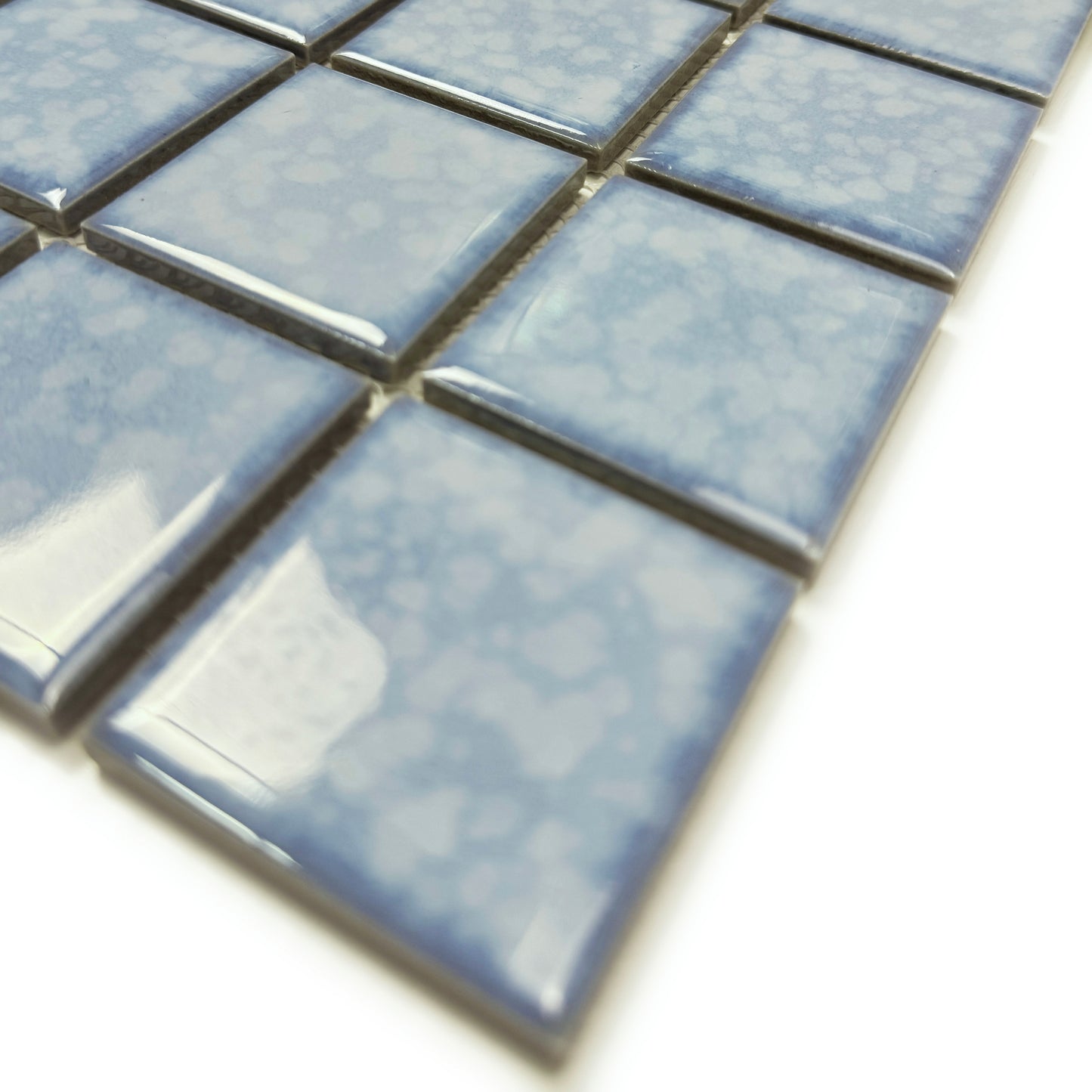 Midnight Splendor Series Sky Blue Iced Flower Texture Crystalline Glazed Porcelain Mosaic