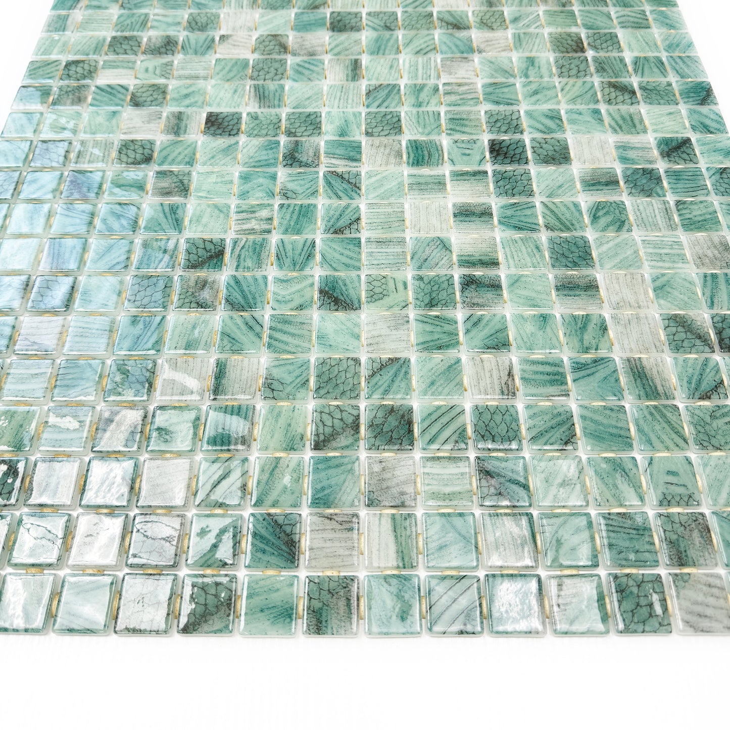 Spanish Mosaic Series Olive Green Recycled Glass Mosaic