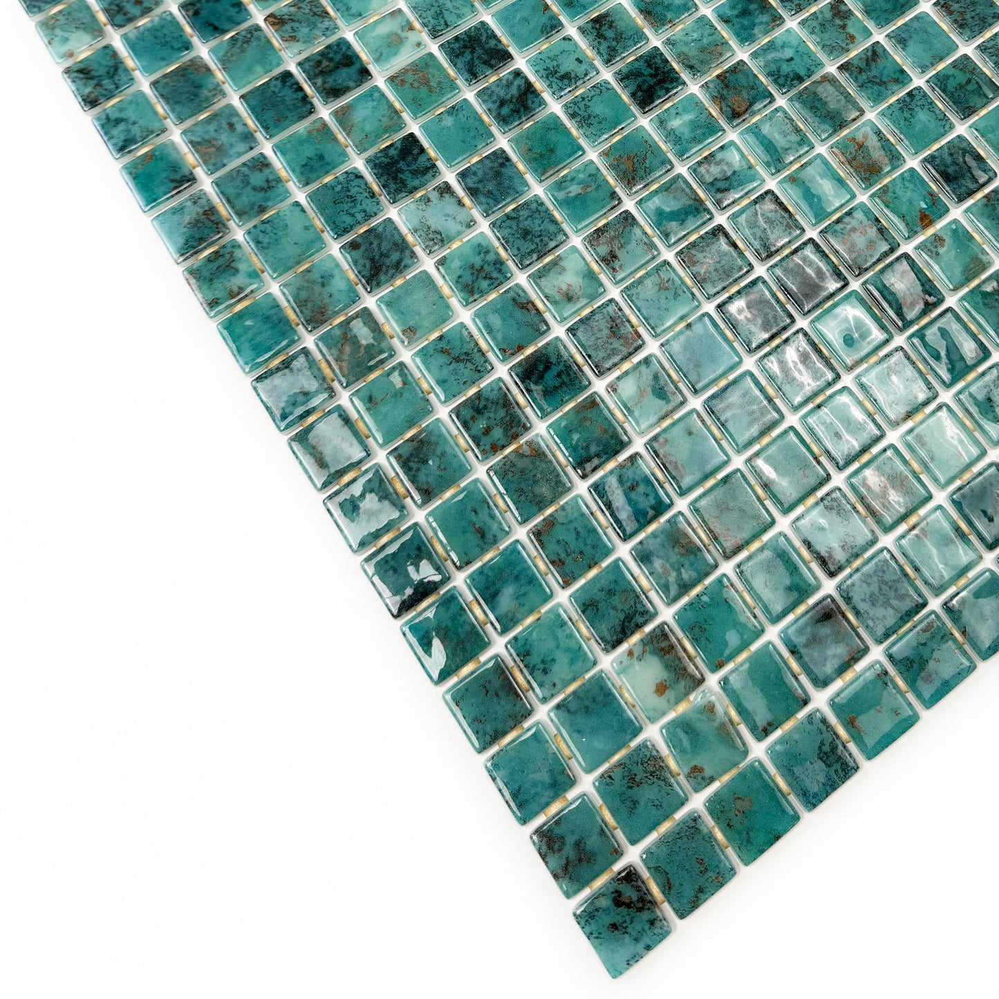 Spanish Mosaic Series Emerald Green Recycled Glass Mosaic