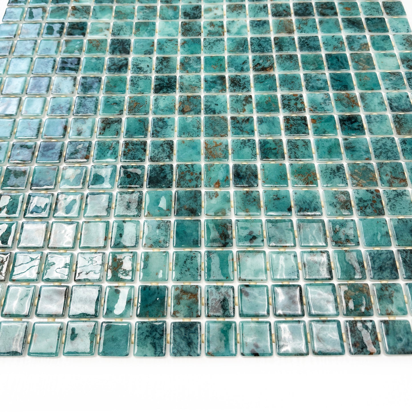 Spanish Mosaic Series Emerald Green Recycled Glass Mosaic