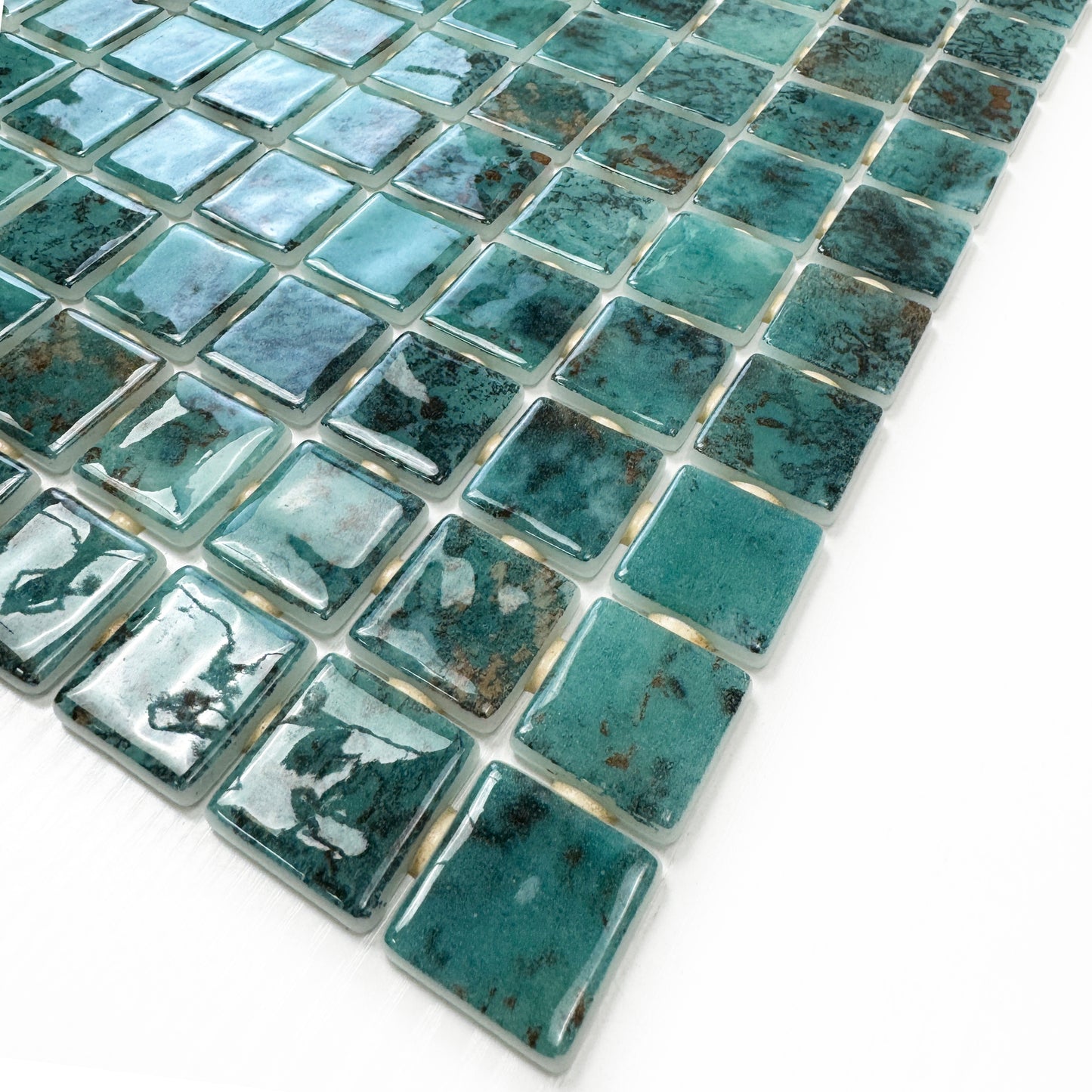 Spanish Mosaic Series Emerald Green Recycled Glass Mosaic