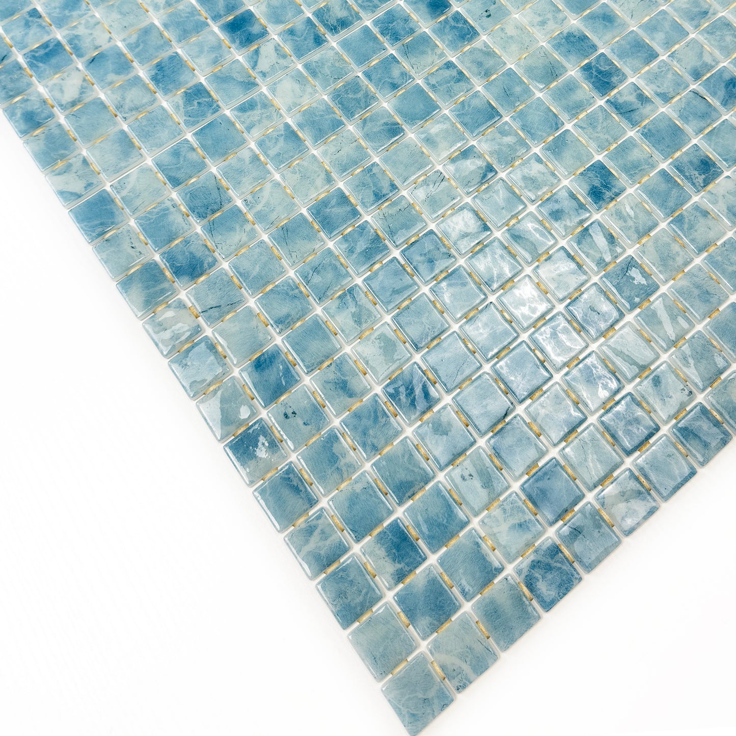 Spanish Mosaic Series Sky Blue Recycled Glass Mosaic