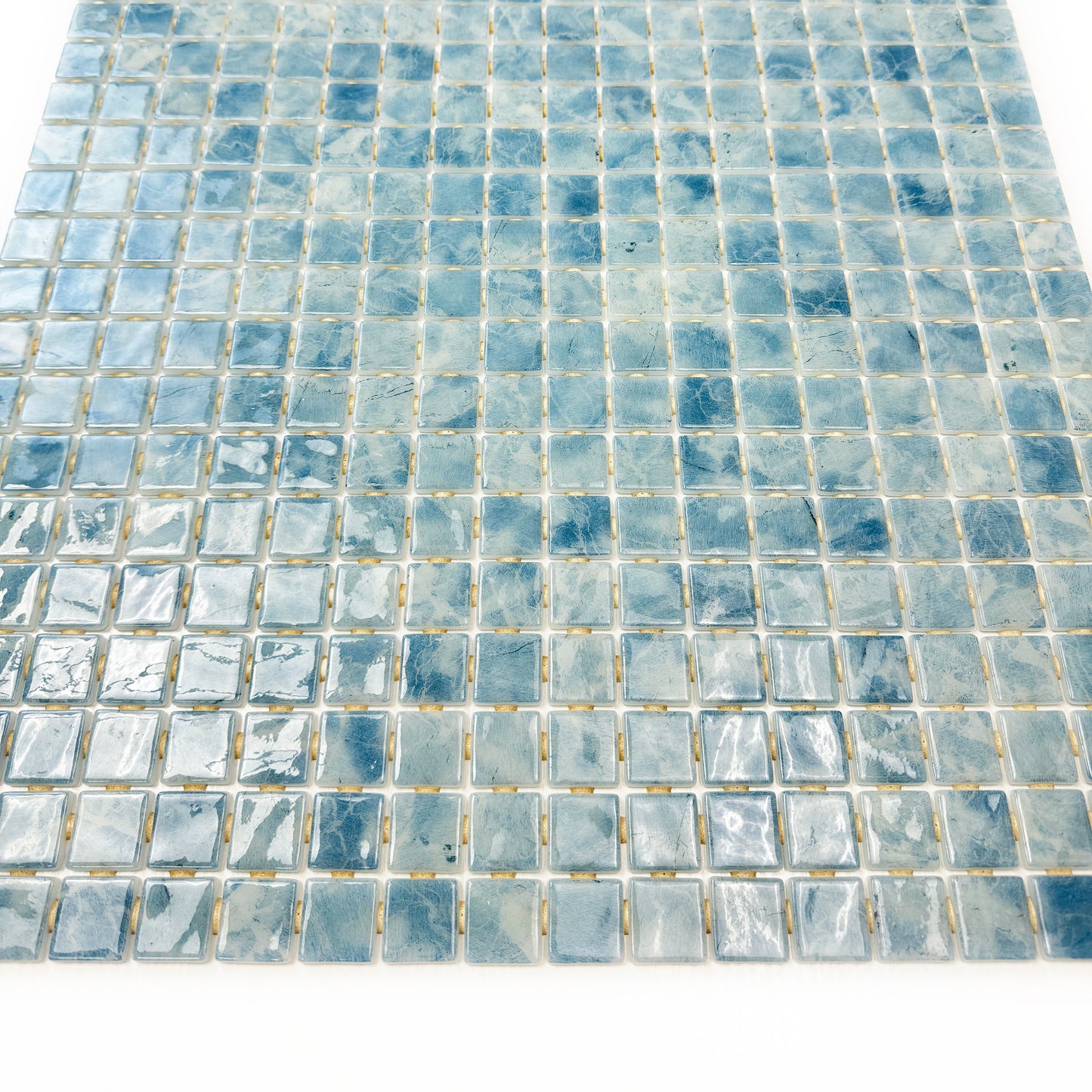 Spanish Mosaic Series Sky Blue Recycled Glass Mosaic
