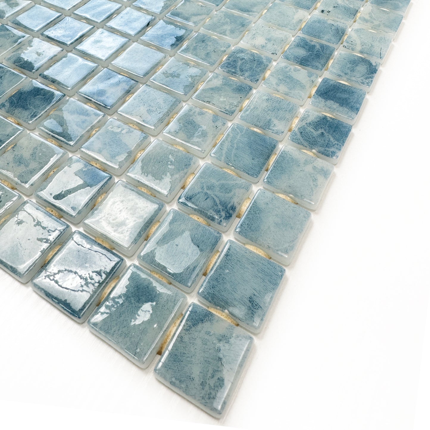 Spanish Mosaic Series Sky Blue Recycled Glass Mosaic