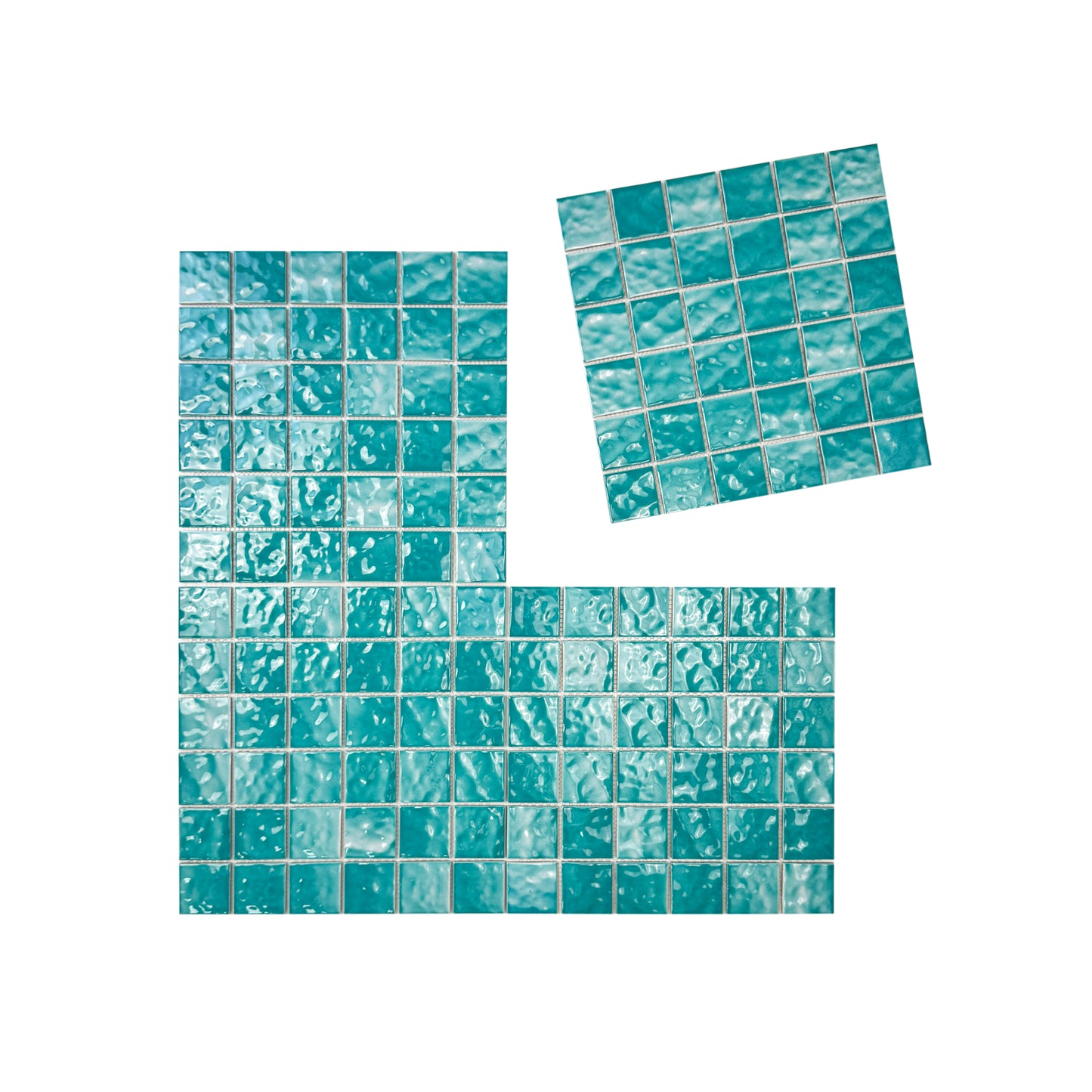 Serene Wave Tiffany Blue Wave Pattern Crystalline Glazed Porcelain Mosaic