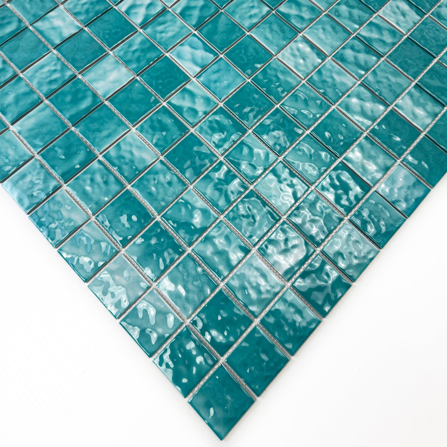 Serene Wave Tiffany Blue Wave Pattern Crystalline Glazed Porcelain Mosaic