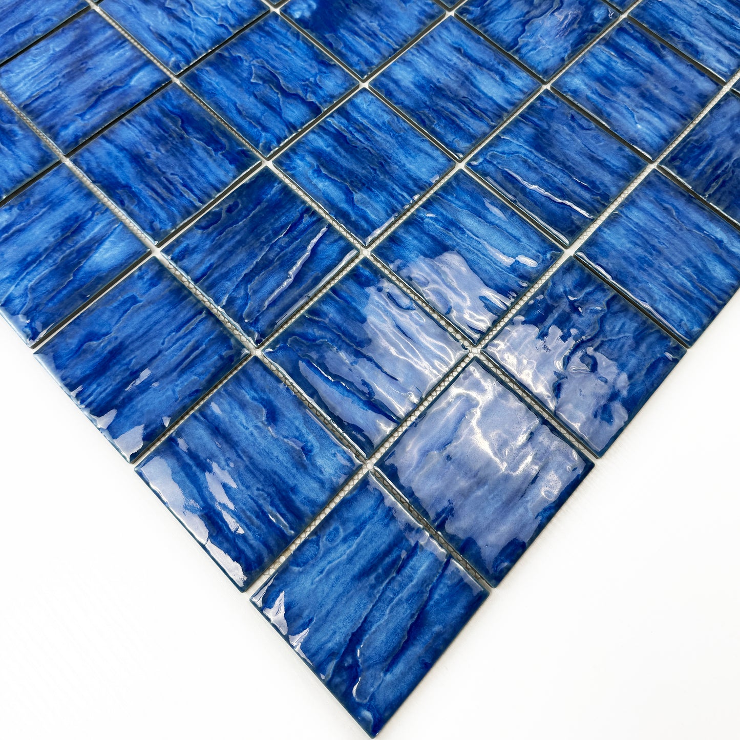 Serene Wave Baby Blue 3D Crystalline Glazed Porcelain Mosaic