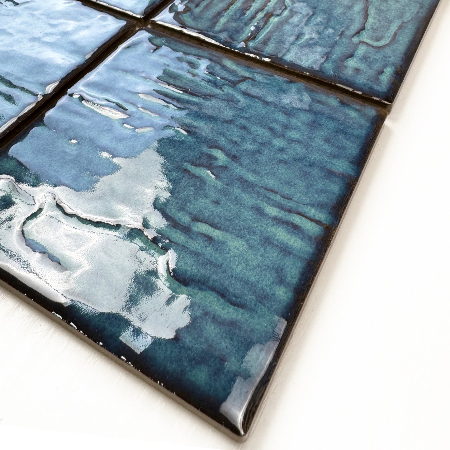 Serene Wave Fern Green 3D Crystalline Glazed Porcelain Mosaic
