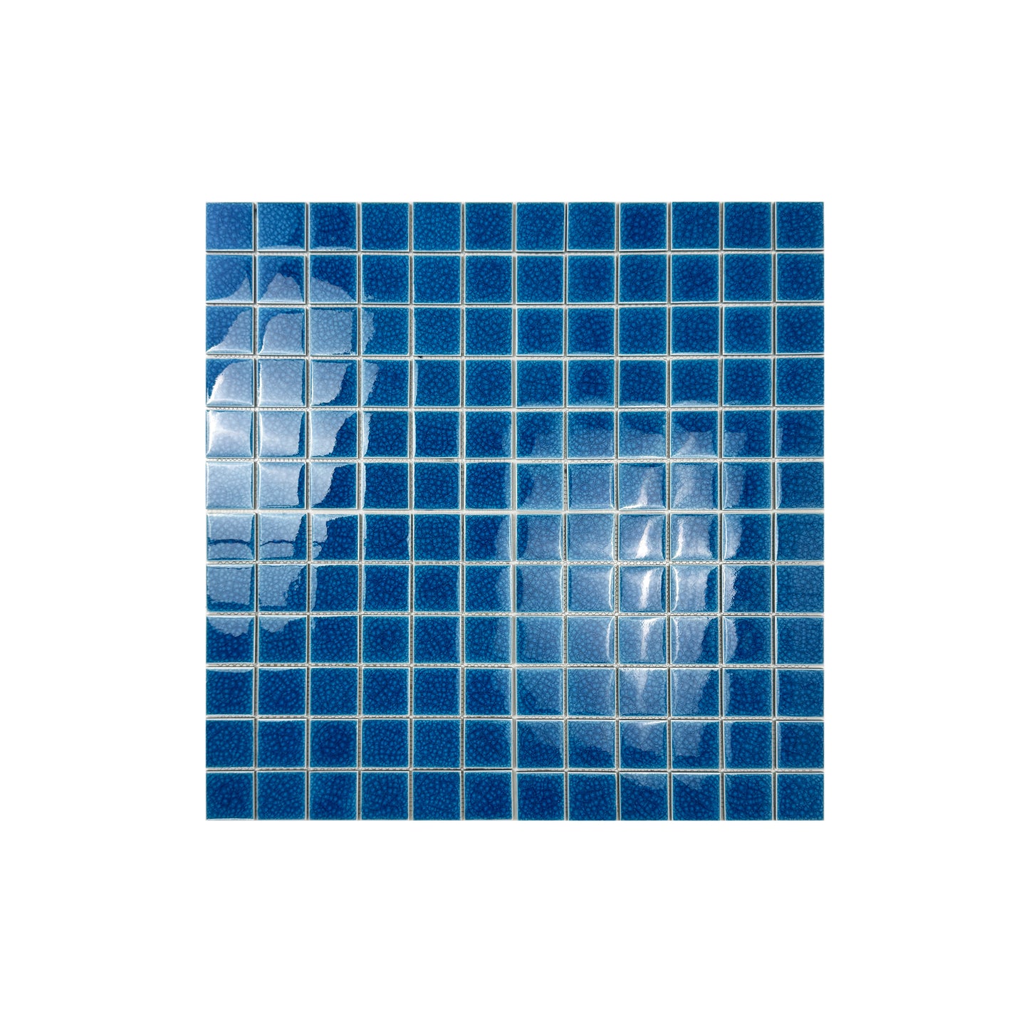 Oceanic Opal Series French Blue Double Crackle Porcelain Mosaic