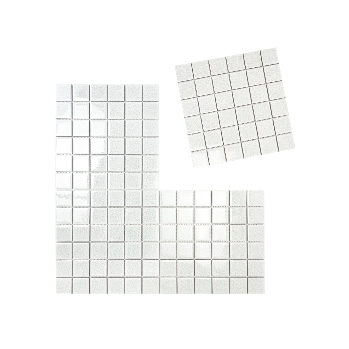 Oceanic Opal Series White Double Crackle Porcelain Mosaic