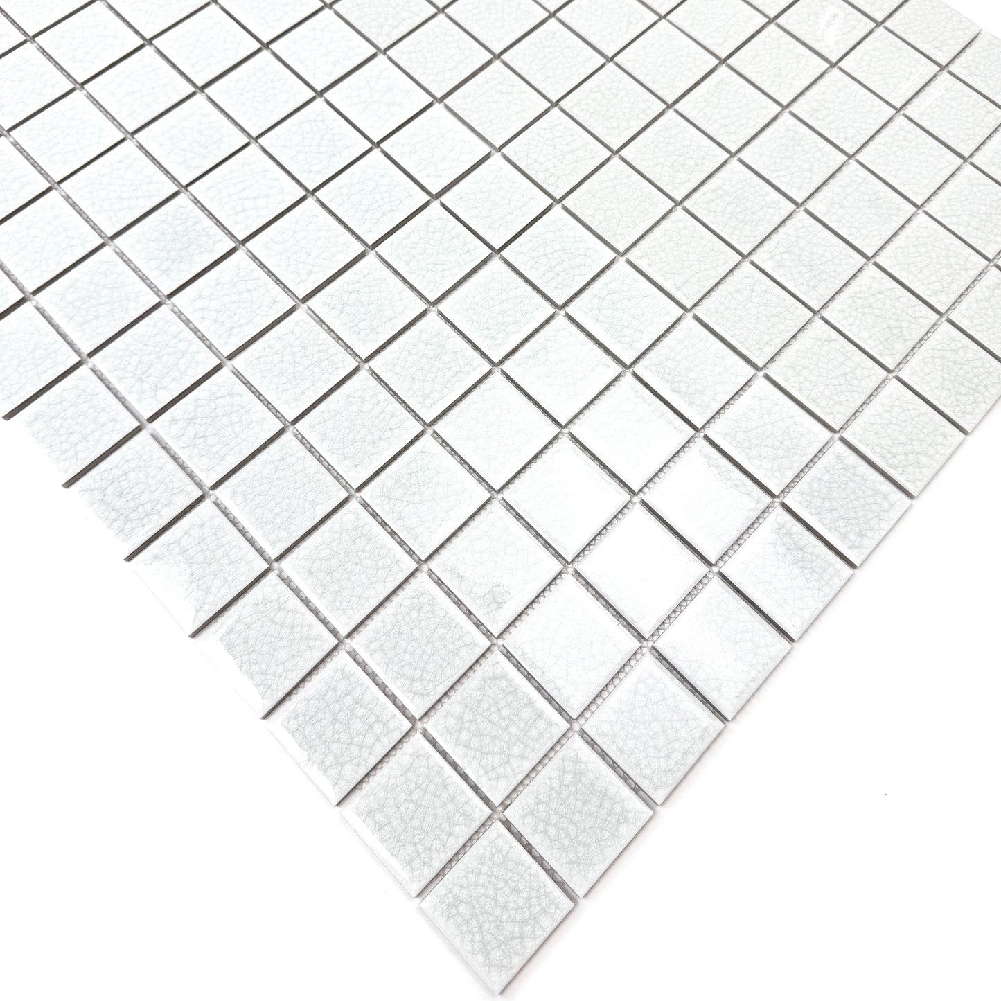 Oceanic Opal Series White Double Crackle Porcelain Mosaic