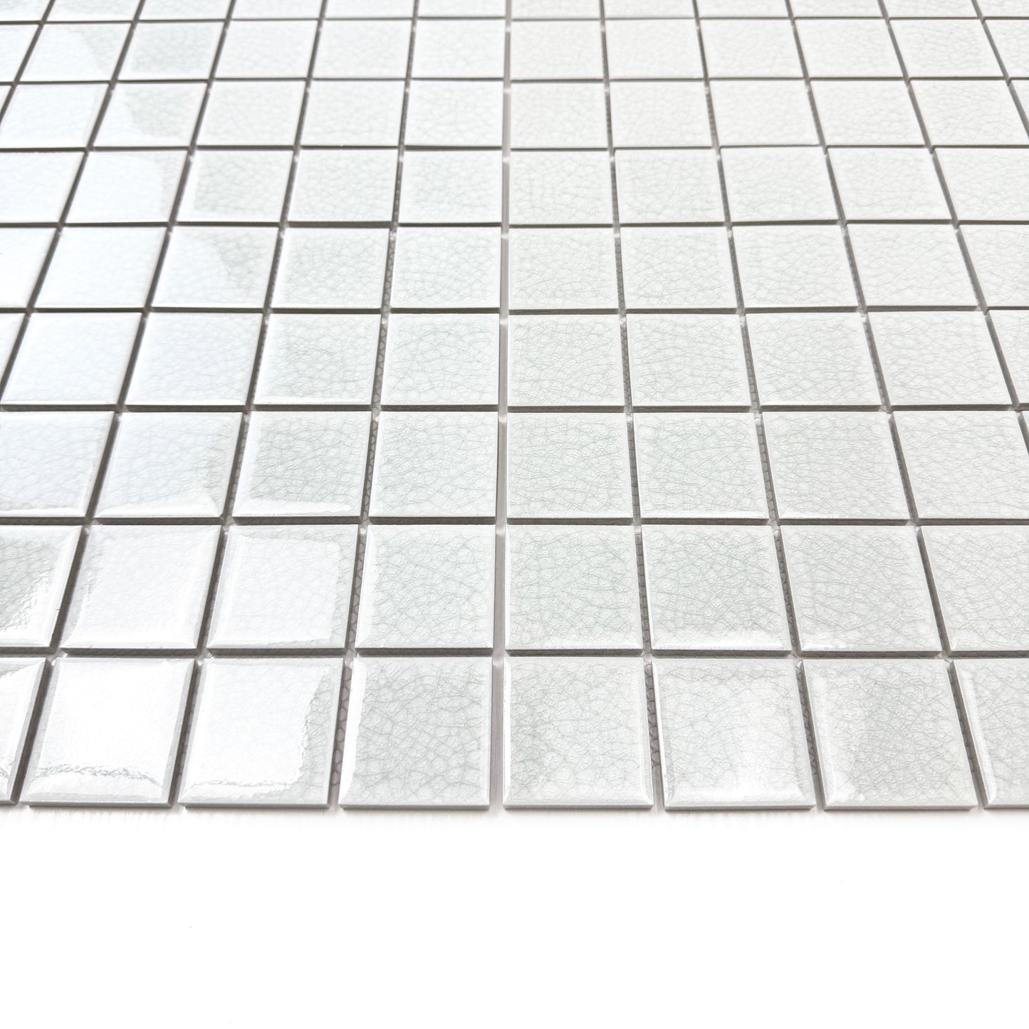 Oceanic Opal Series White Double Crackle Porcelain Mosaic