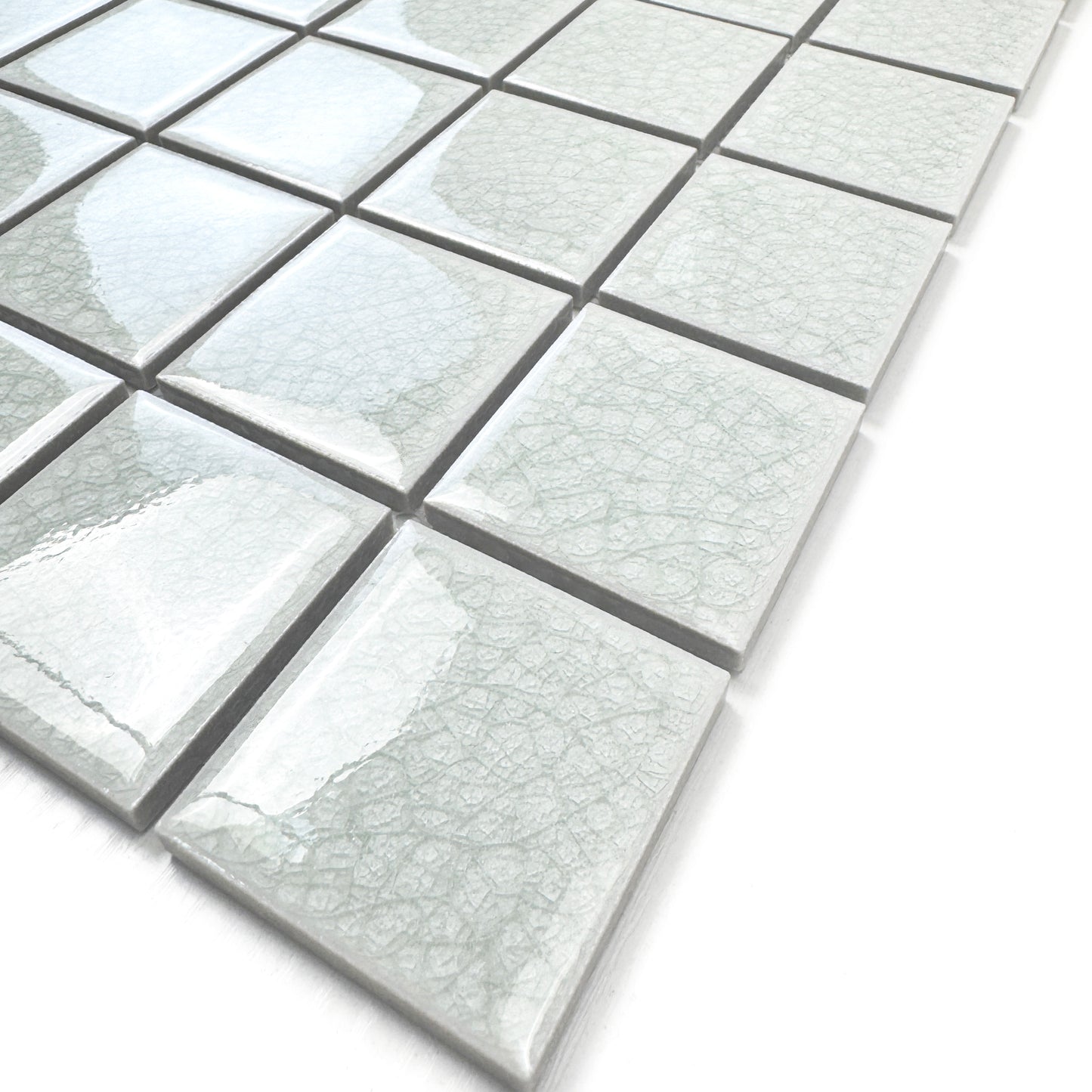 Oceanic Opal Series White Double Crackle Porcelain Mosaic