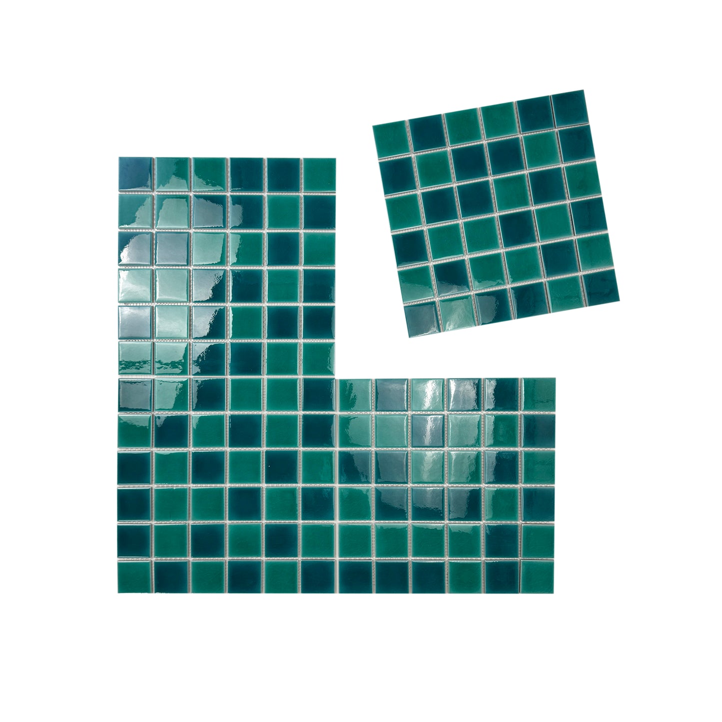 Oceanic Opal Series Tiffany Blue And Teal Blue Mixed Crackle Porcelain Mosaic