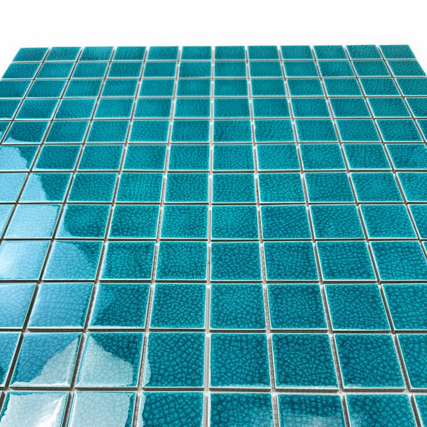 Oceanic Opal Series Tiffany Blue Double Crackle Porcelain Mosaic