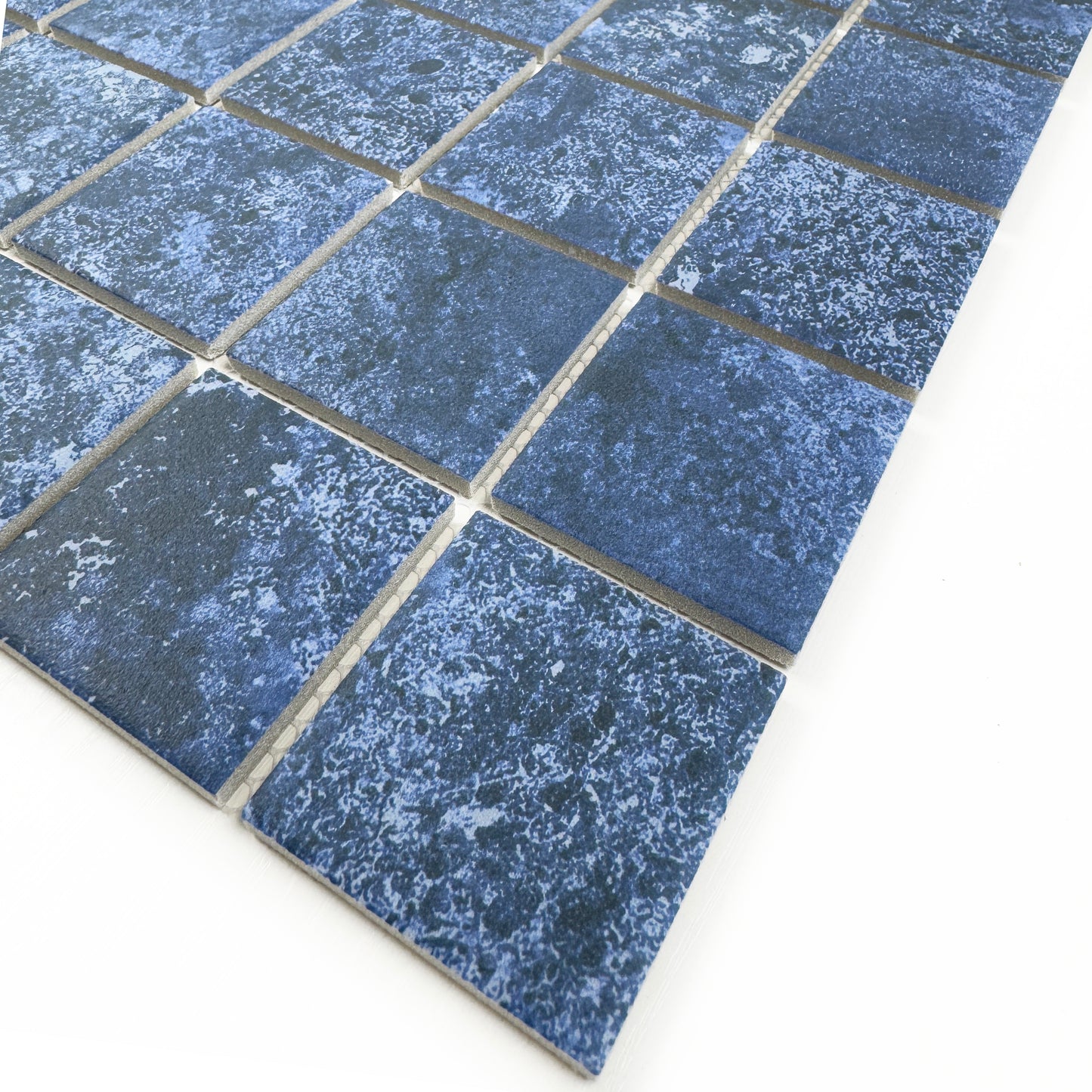 Limestone Porcelain Tile Series Blue Flat Surface Matt Porcelain Mosaic