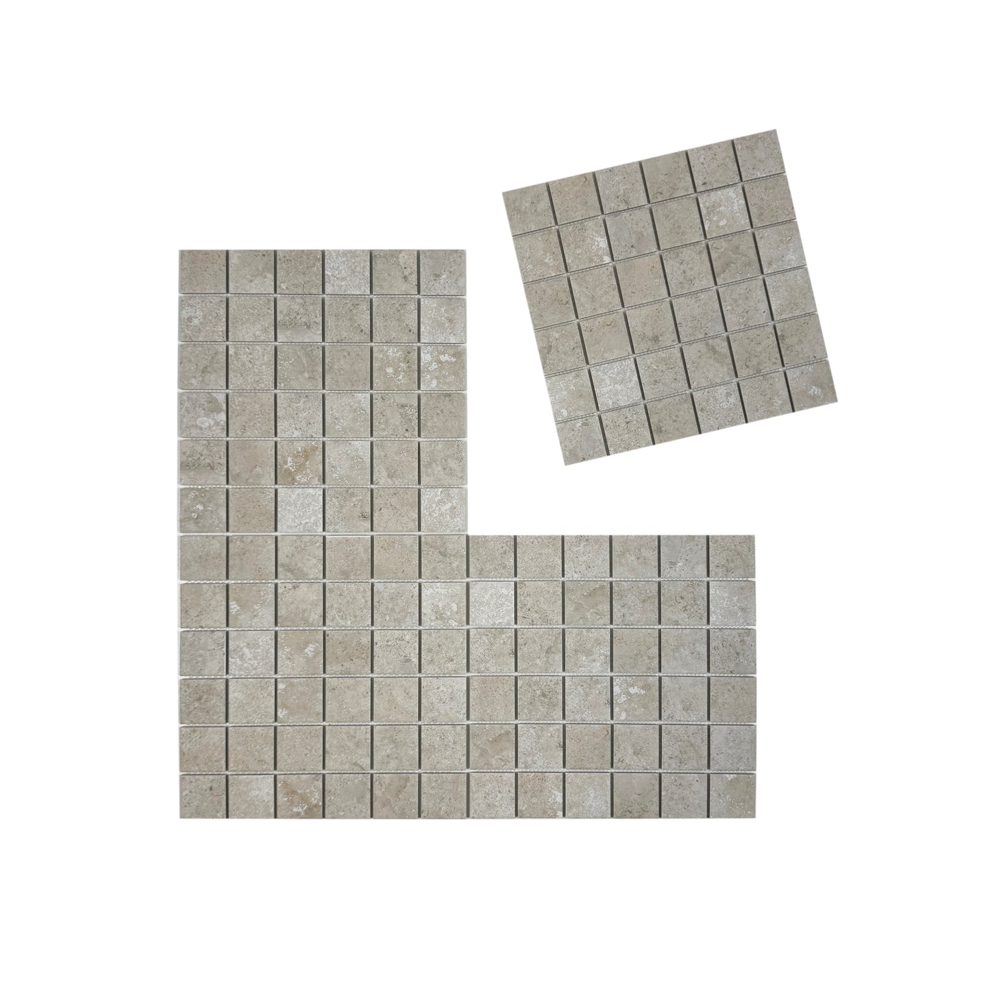 Limestone Porcelain Tile Series Light Beige Flat Surface Matt Porcelain Mosaic