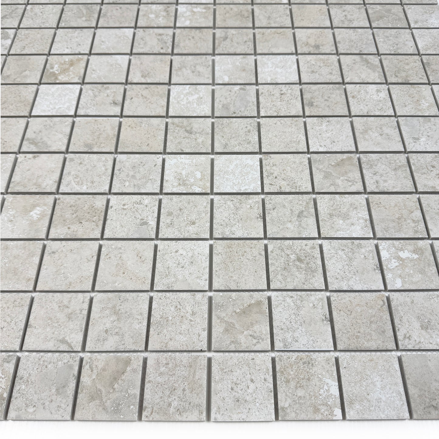 Limestone Porcelain Tile Series Light Beige Flat Surface Matt Porcelain Mosaic