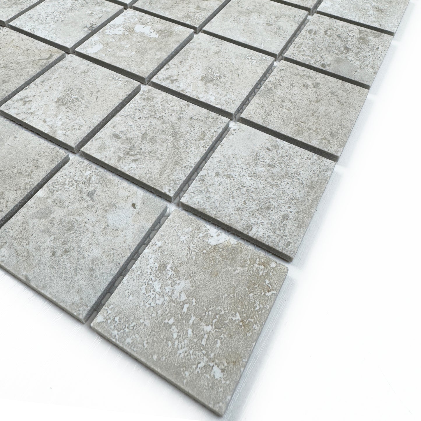 Limestone Porcelain Tile Series Light Beige Flat Surface Matt Porcelain Mosaic