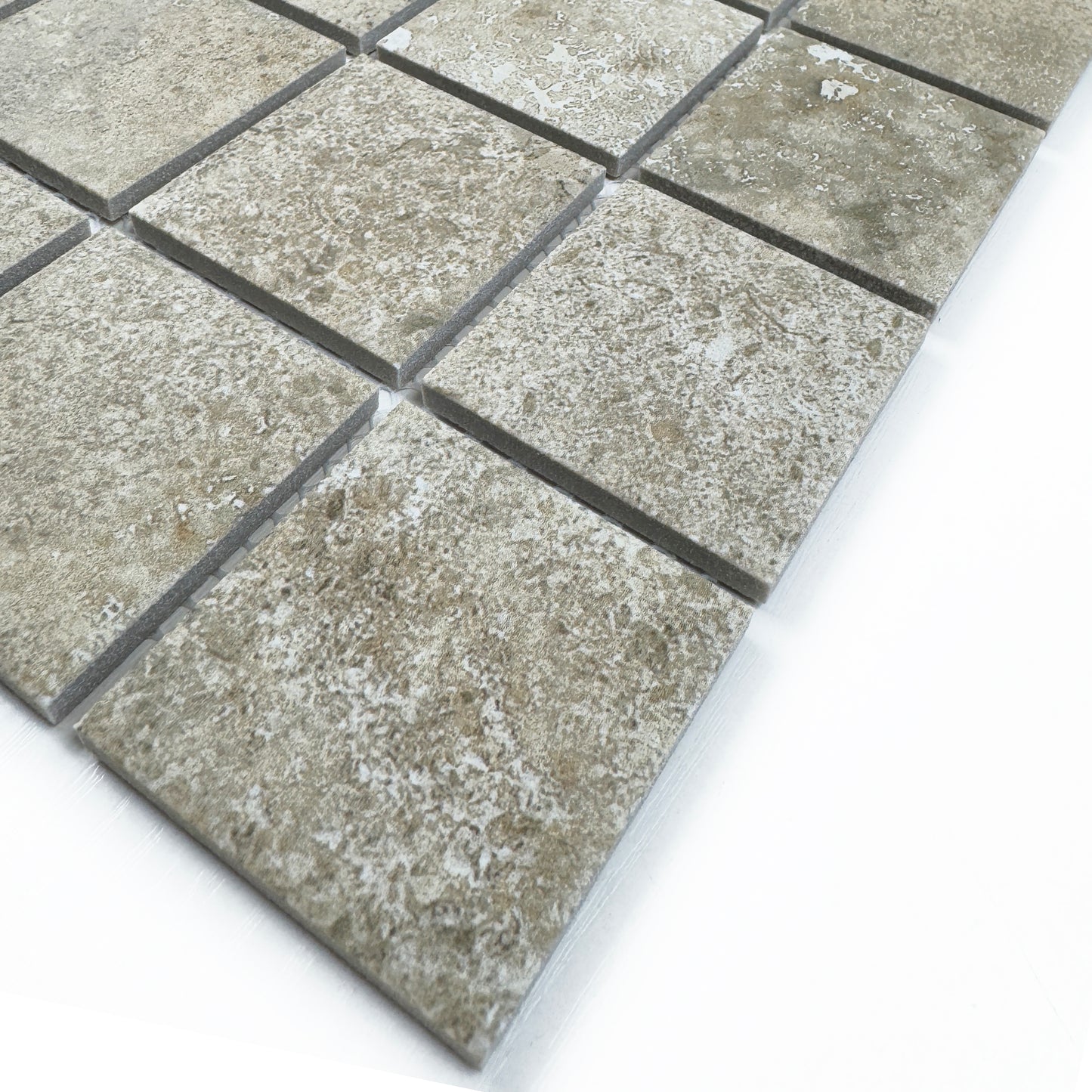 Limestone Porcelain Tile Series Medium Beige Flat Surface Matt Porcelain Mosaic